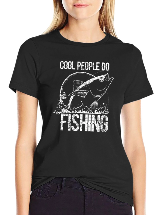 Cool People Do Fishing T-Shirt - Black