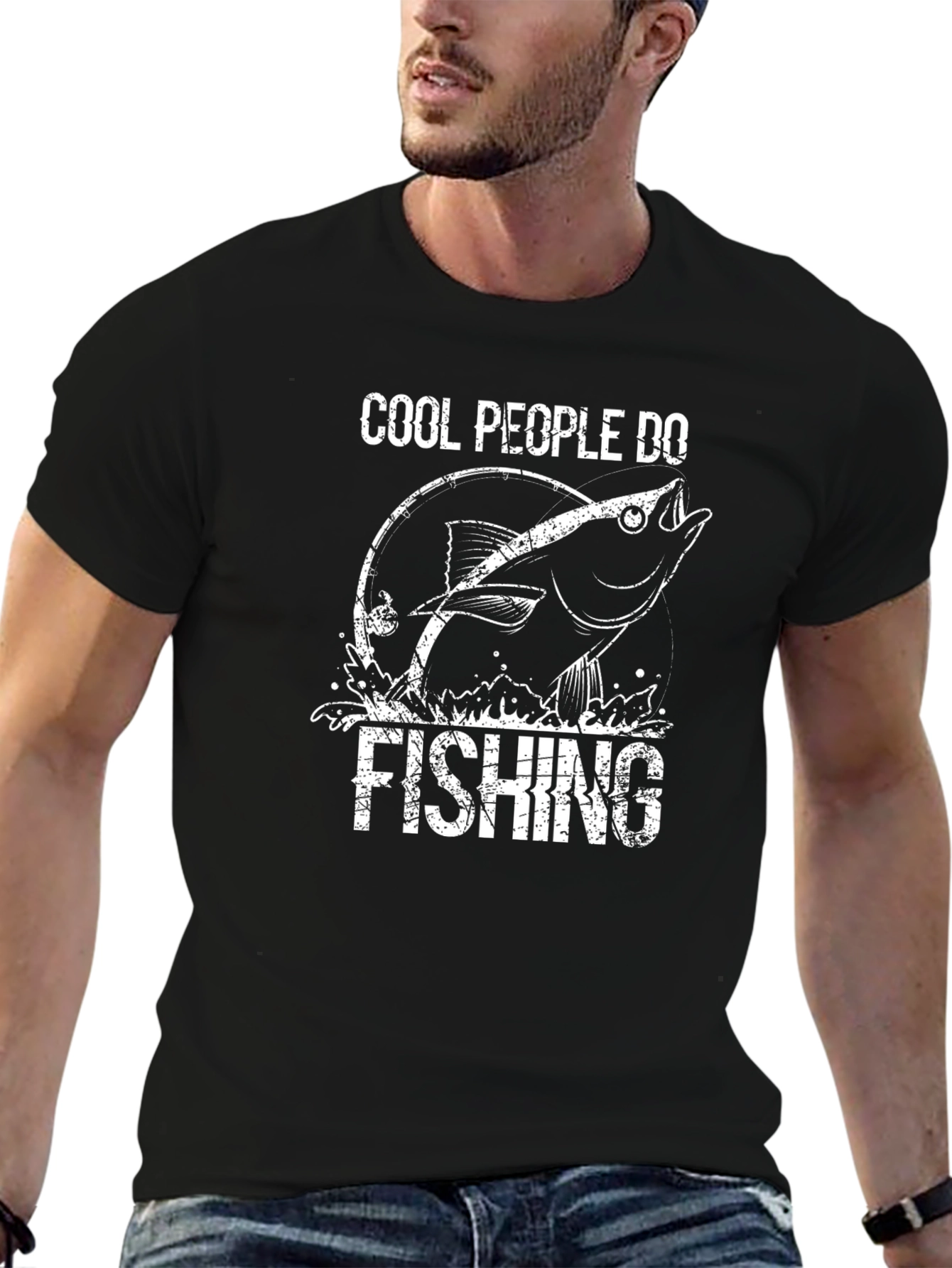 Cool People Do Fishing T-Shirt - Black