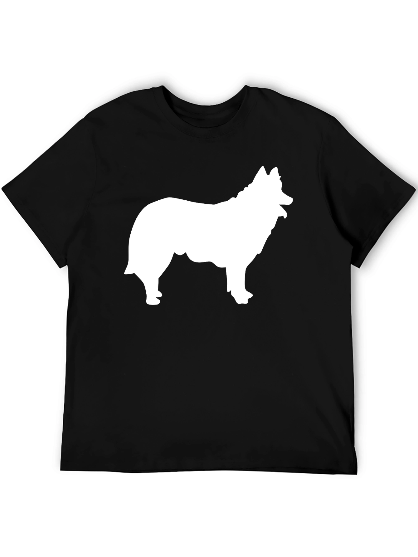 Dog Silhouette Graphic Tee - Black