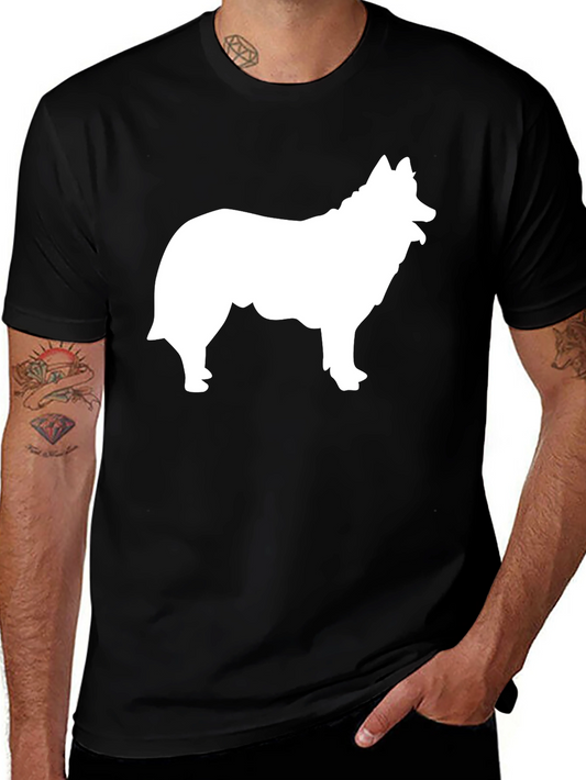 Dog Silhouette Graphic Tee - Black