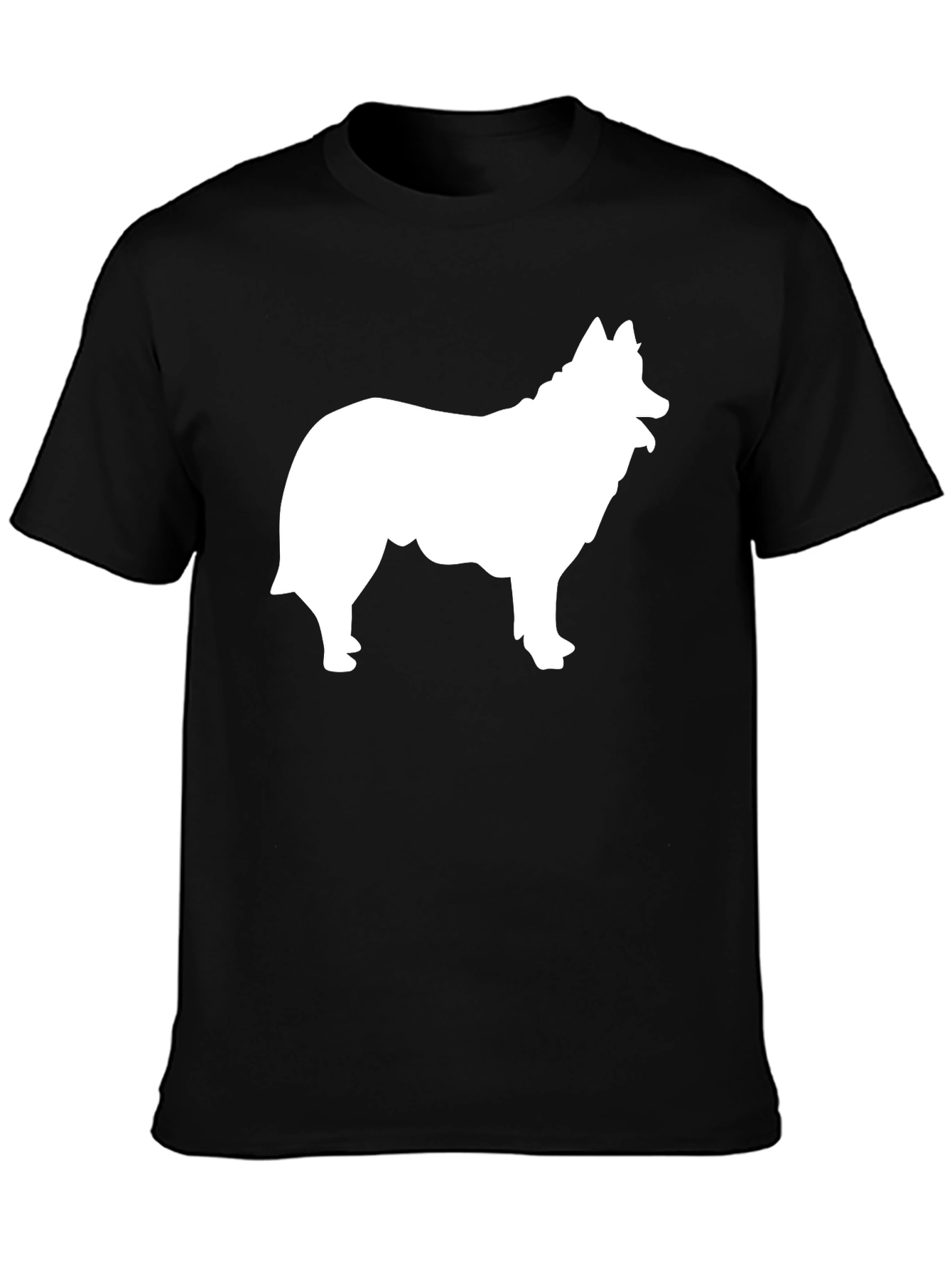 Dog Silhouette Graphic Tee - Black