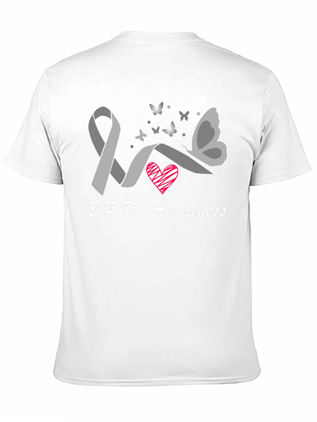 BPD Awareness Ribbon Butterfly Graphic T-Shirt