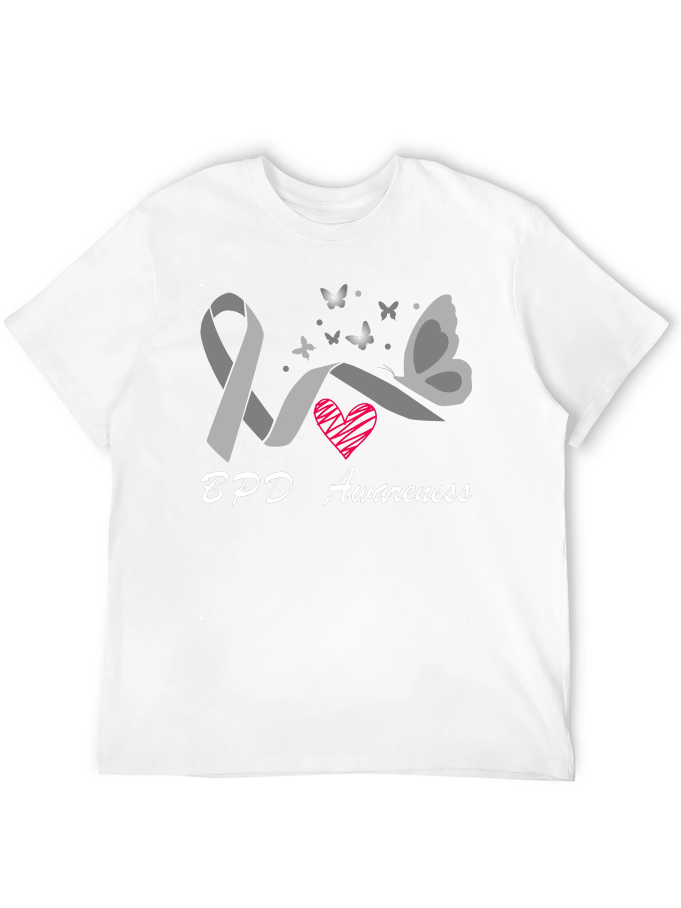 BPD Awareness Ribbon Butterfly Graphic T-Shirt
