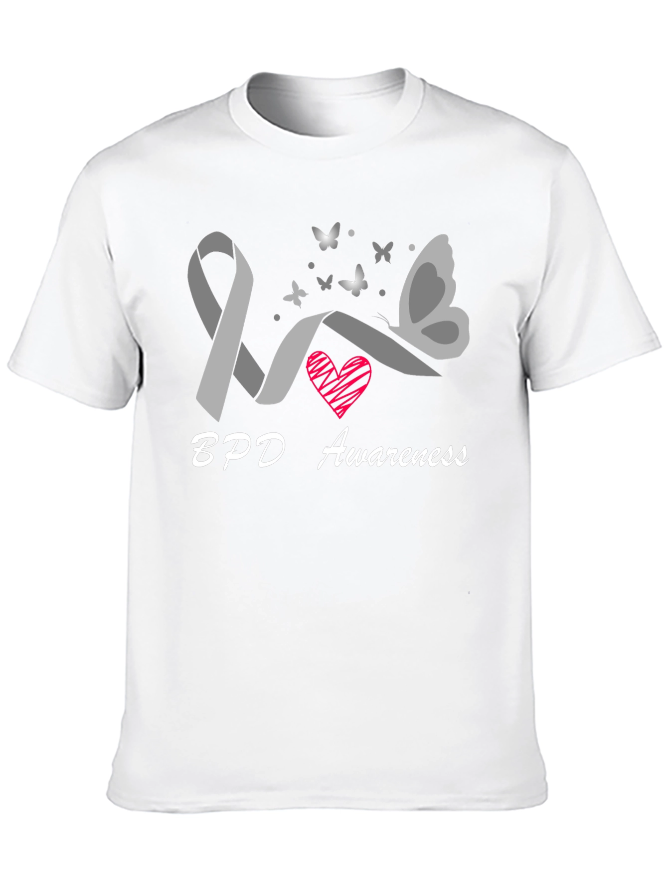 BPD Awareness Ribbon Butterfly Graphic T-Shirt