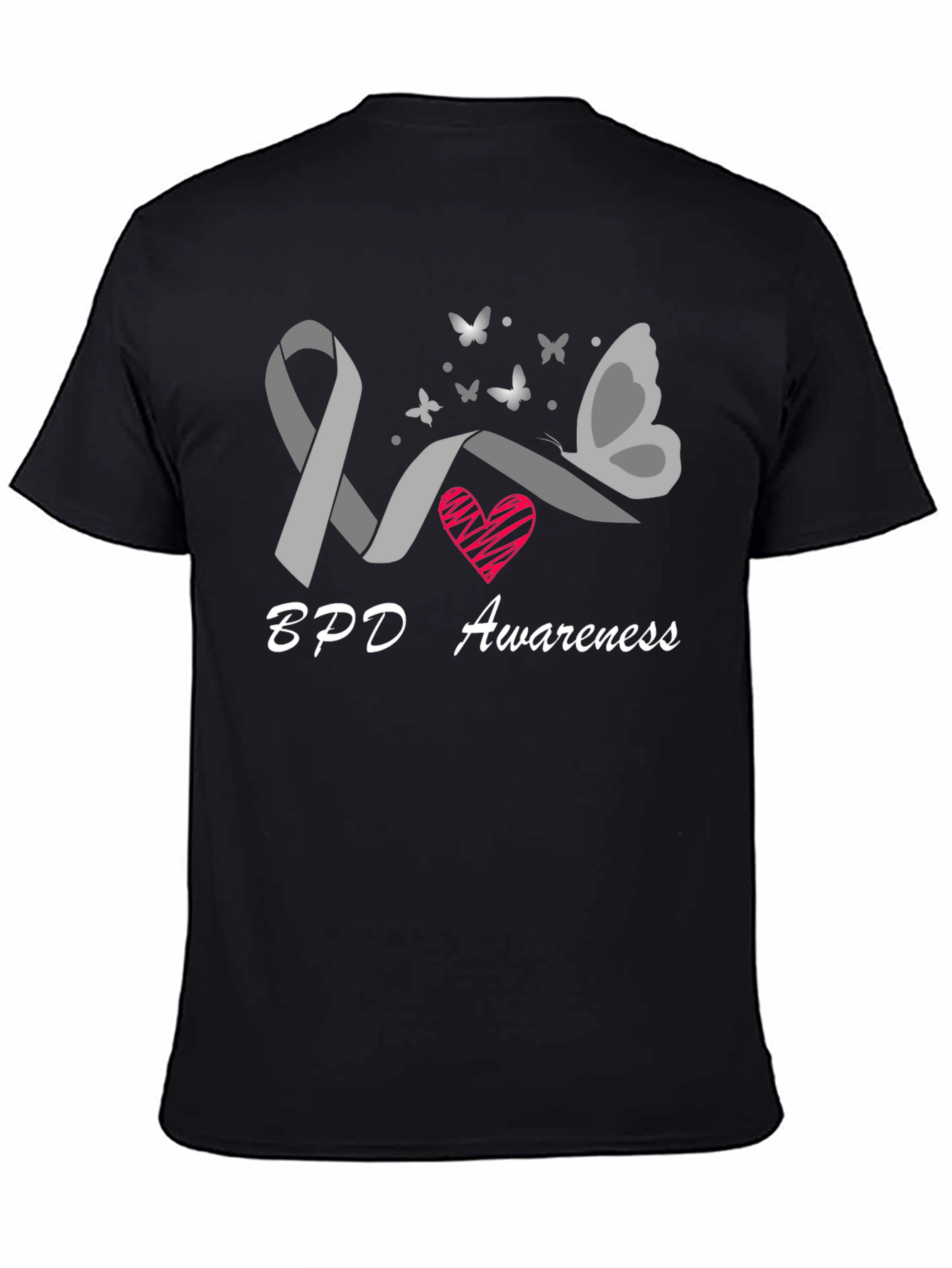 BPD Awareness Ribbon Butterfly Graphic T-Shirt