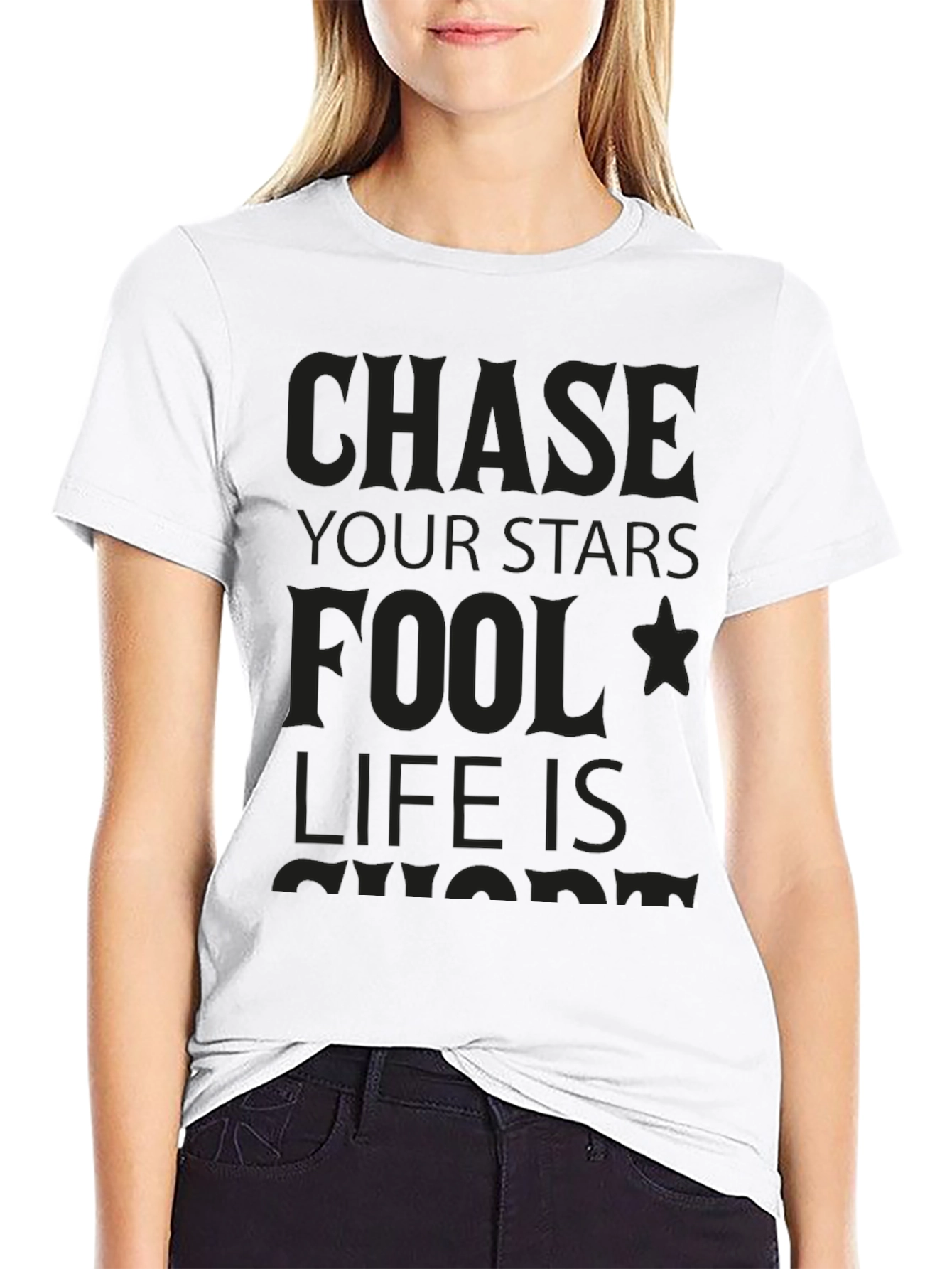 Chase Your Stars Graphic Tee - Black T-Shirt