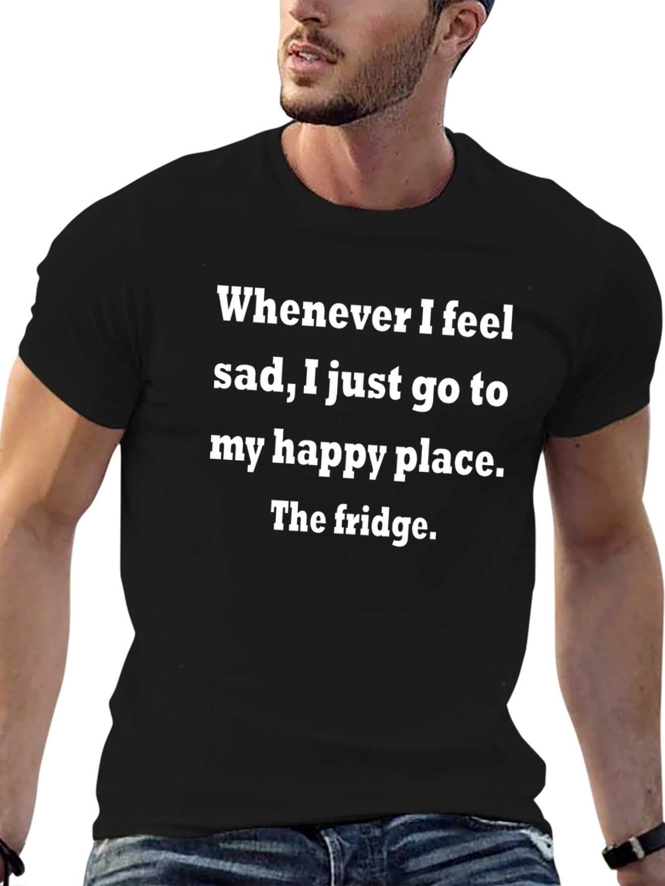 Funny Happy Place Black Graphic Tee