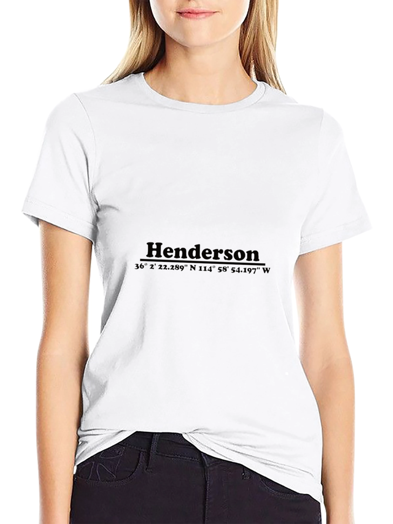 Henderson City Coordinates Graphic Black T-Shirt