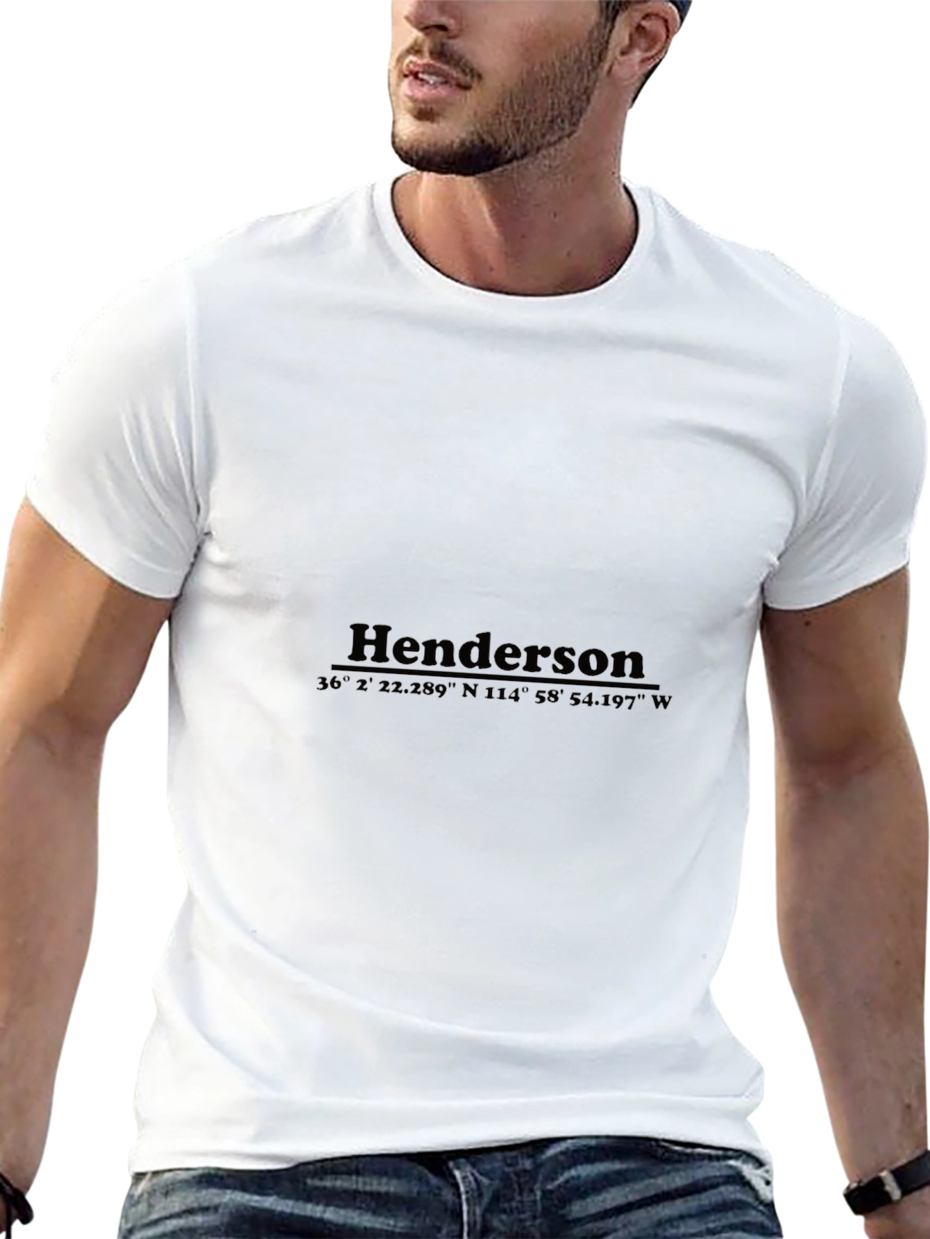 Henderson City Coordinates Graphic Black T-Shirt
