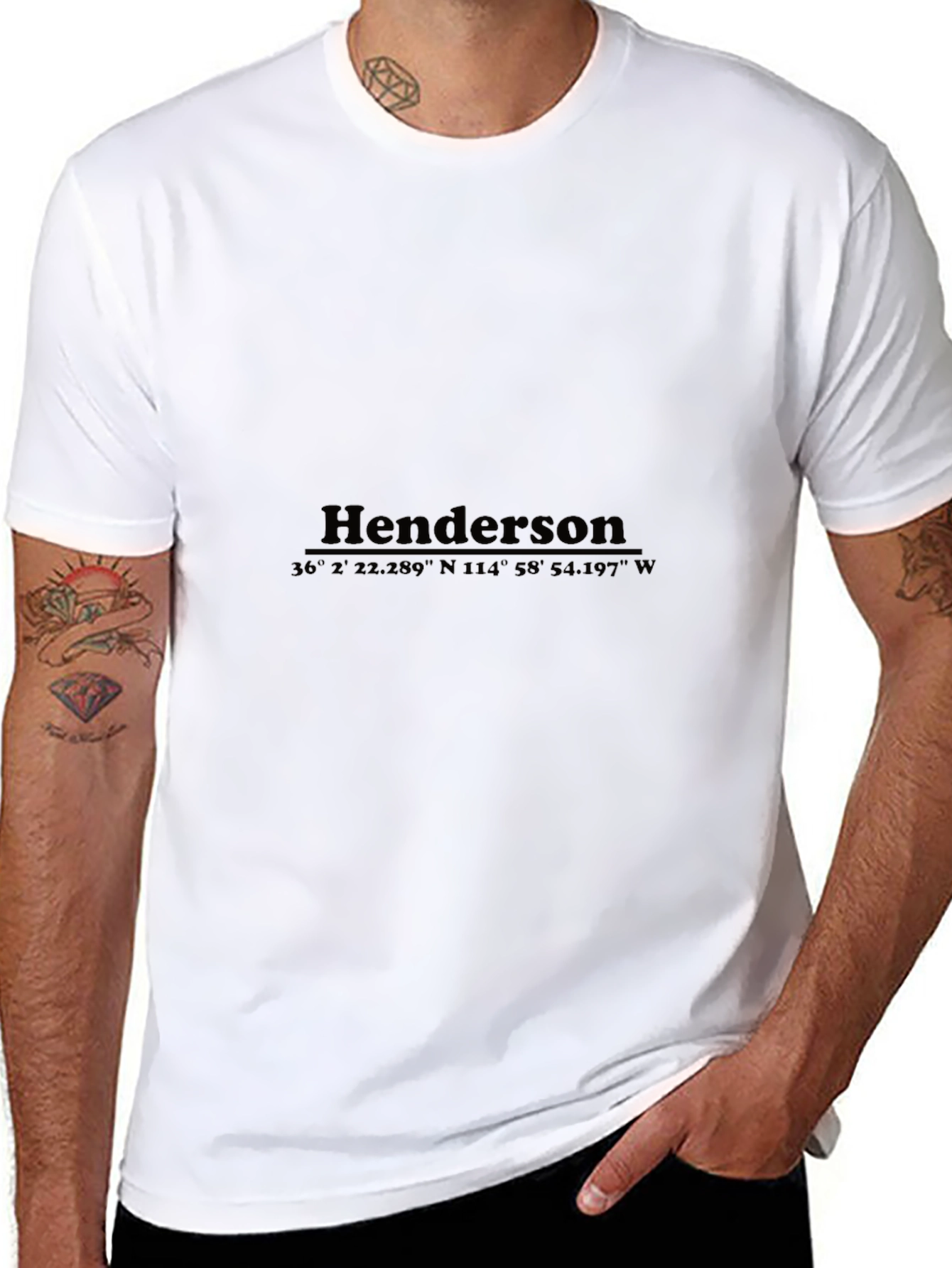 Henderson City Coordinates Graphic Black T-Shirt