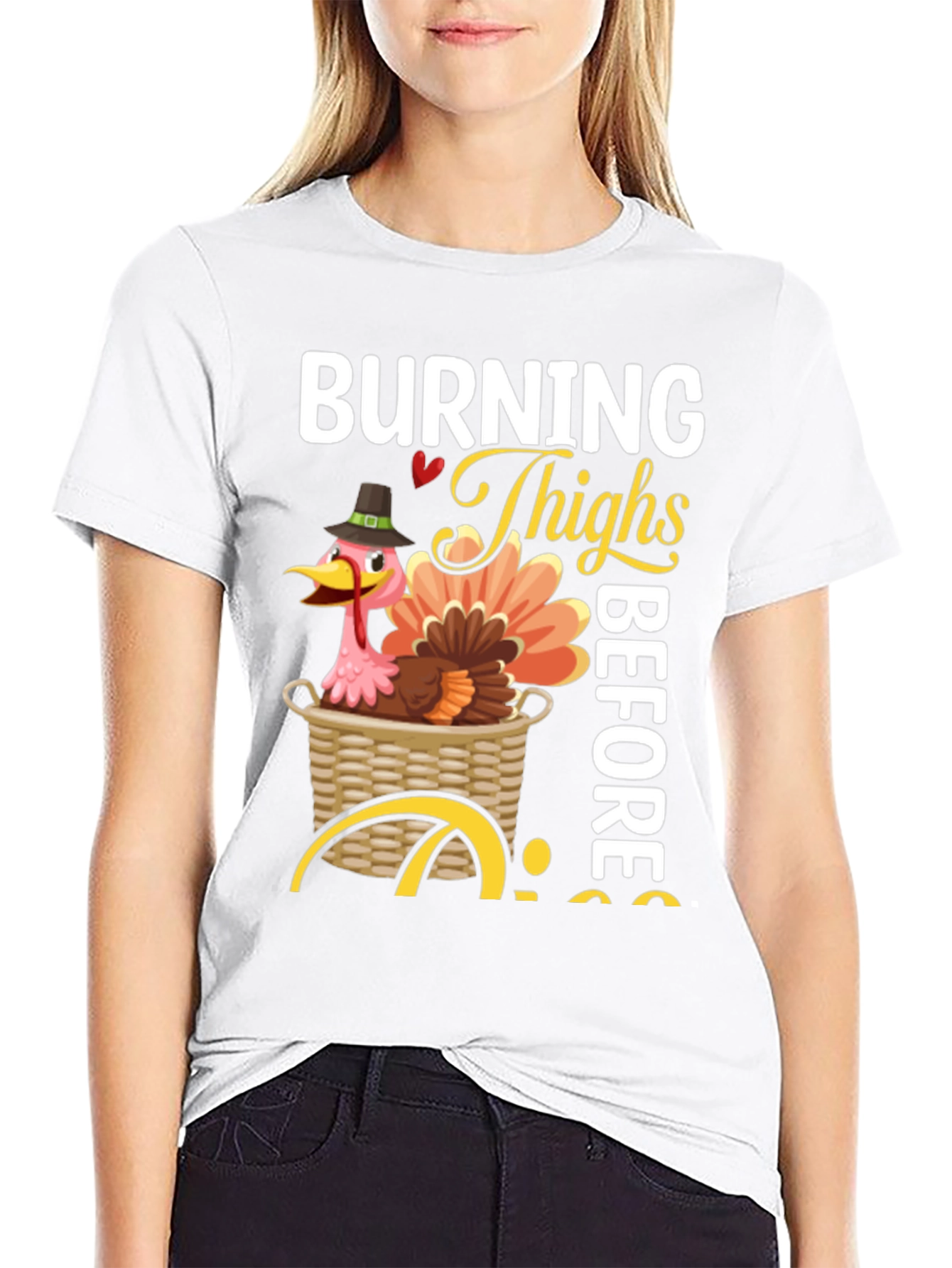 Burning Thighs Before Pies Thanksgiving T-Shirt