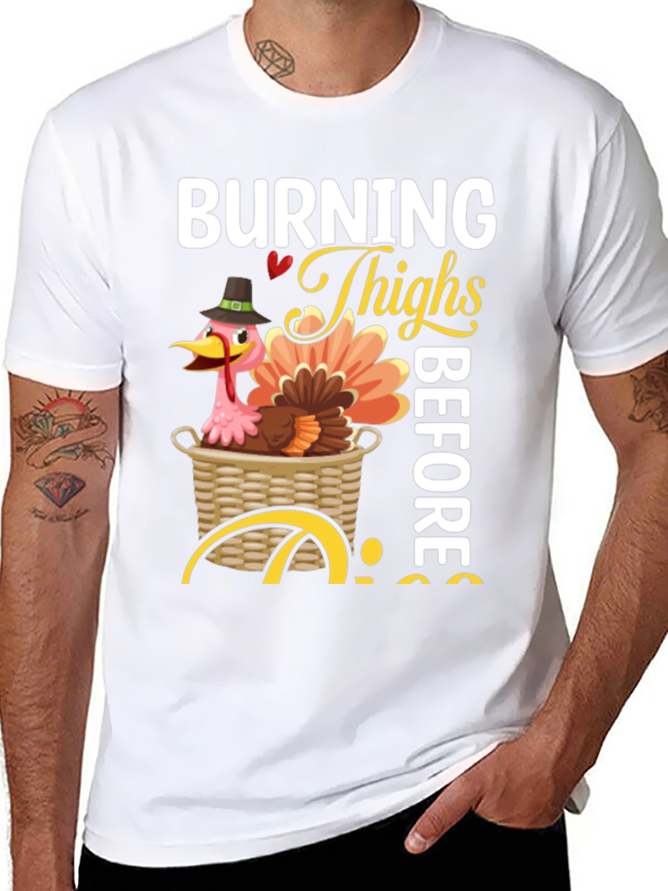 Burning Thighs Before Pies Thanksgiving T-Shirt