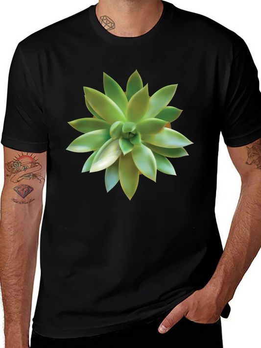 Succulent Graphic Black T-Shirt
