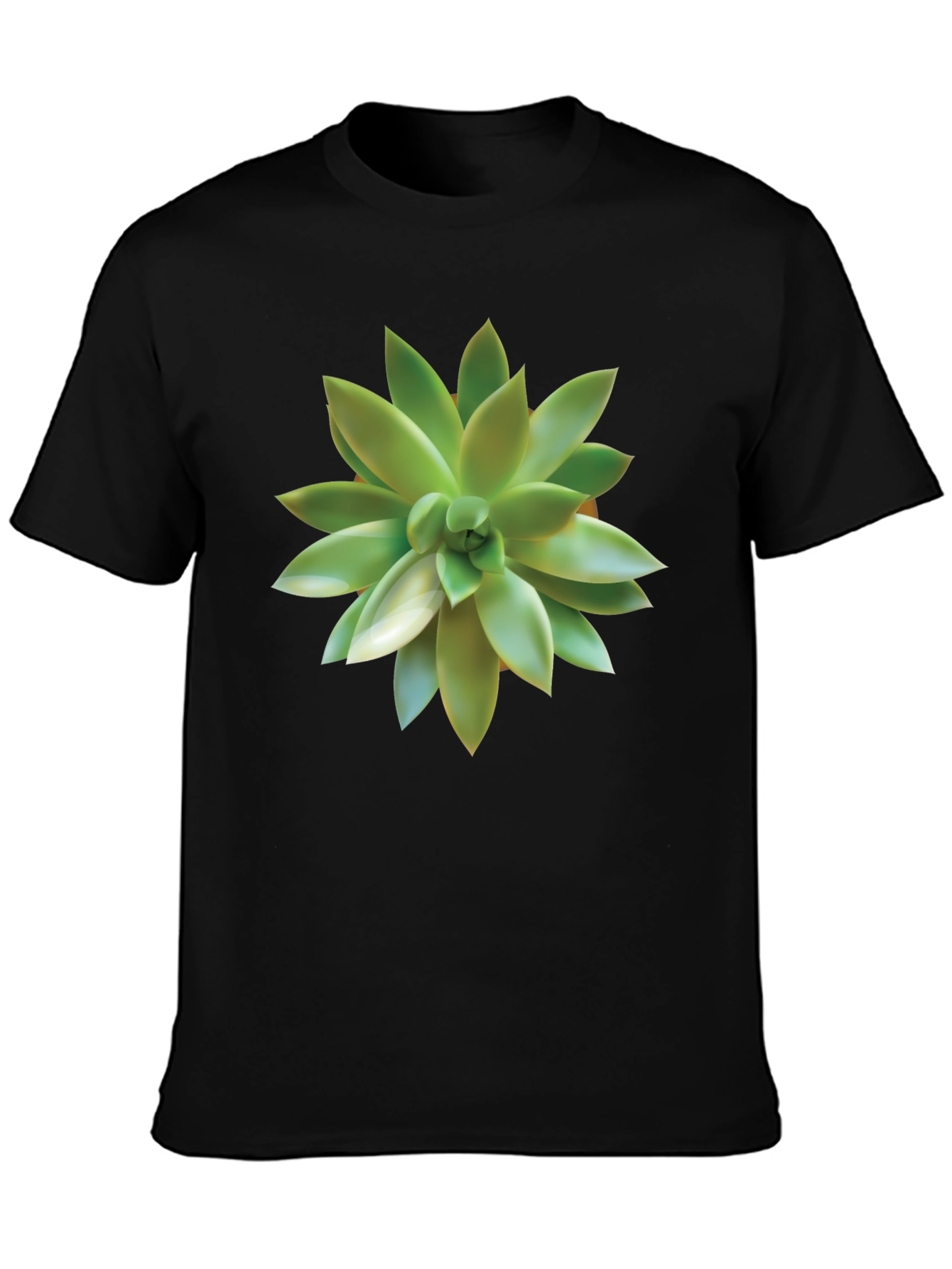 Succulent Graphic Black T-Shirt
