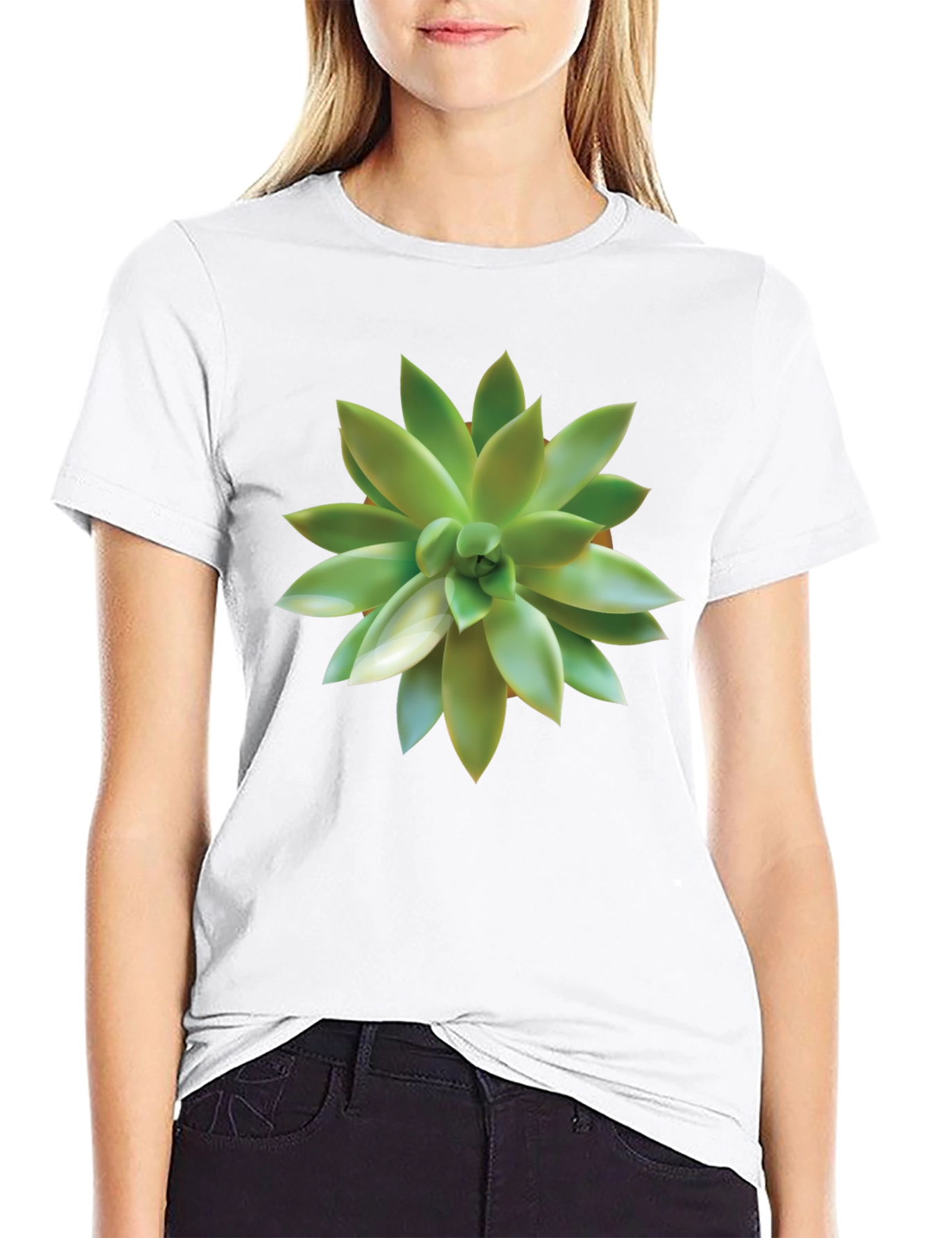 Succulent Graphic Black T-Shirt