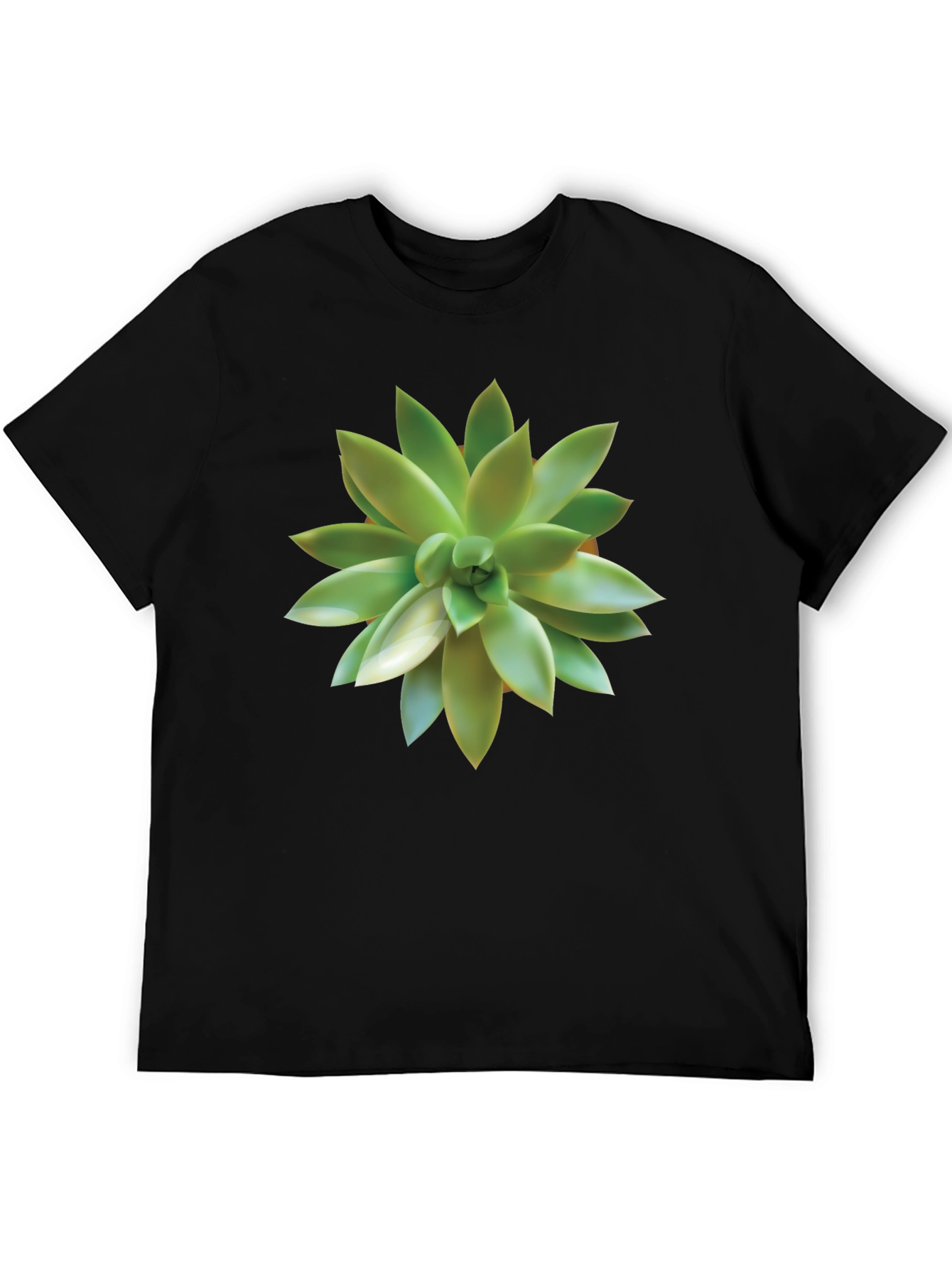Succulent Graphic Black T-Shirt