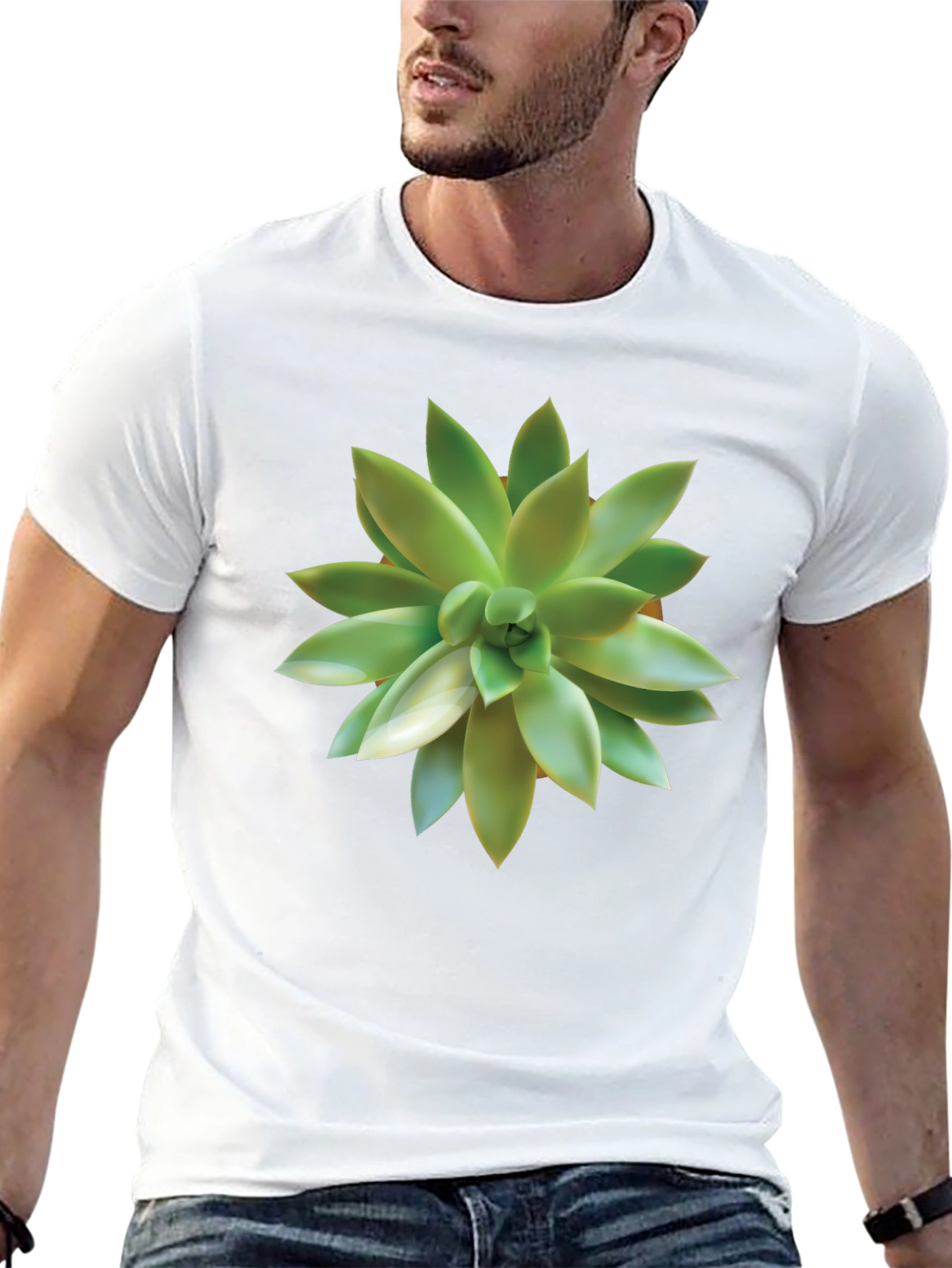 Succulent Graphic Black T-Shirt