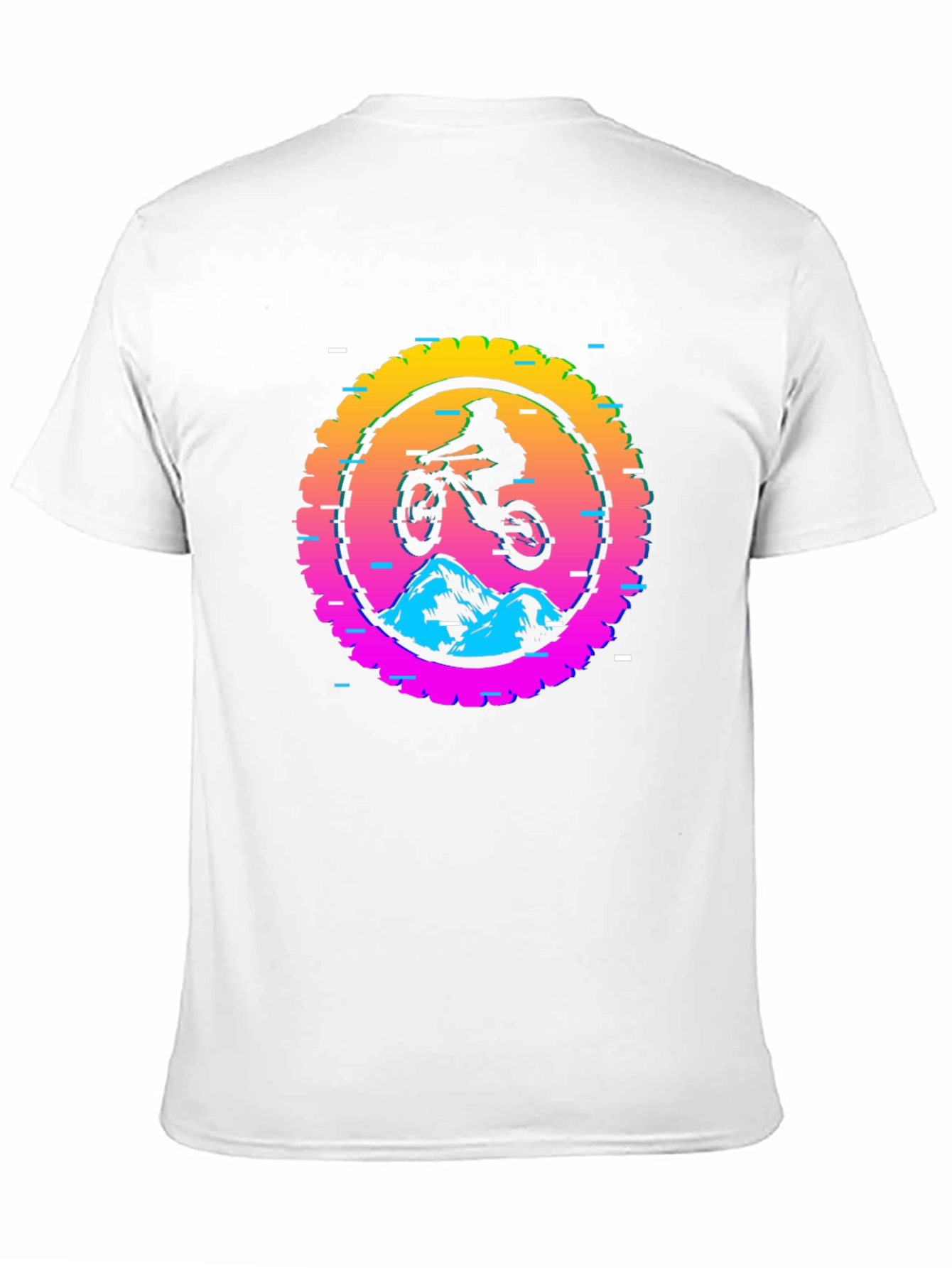 Mountain Biker Glitch Graphic Tee - Black