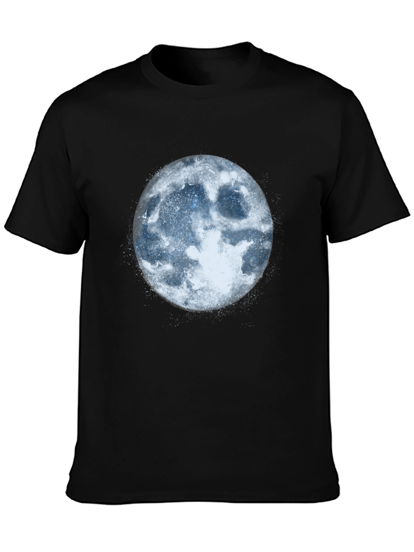 Mens Black T-Shirt with Moon Graphic