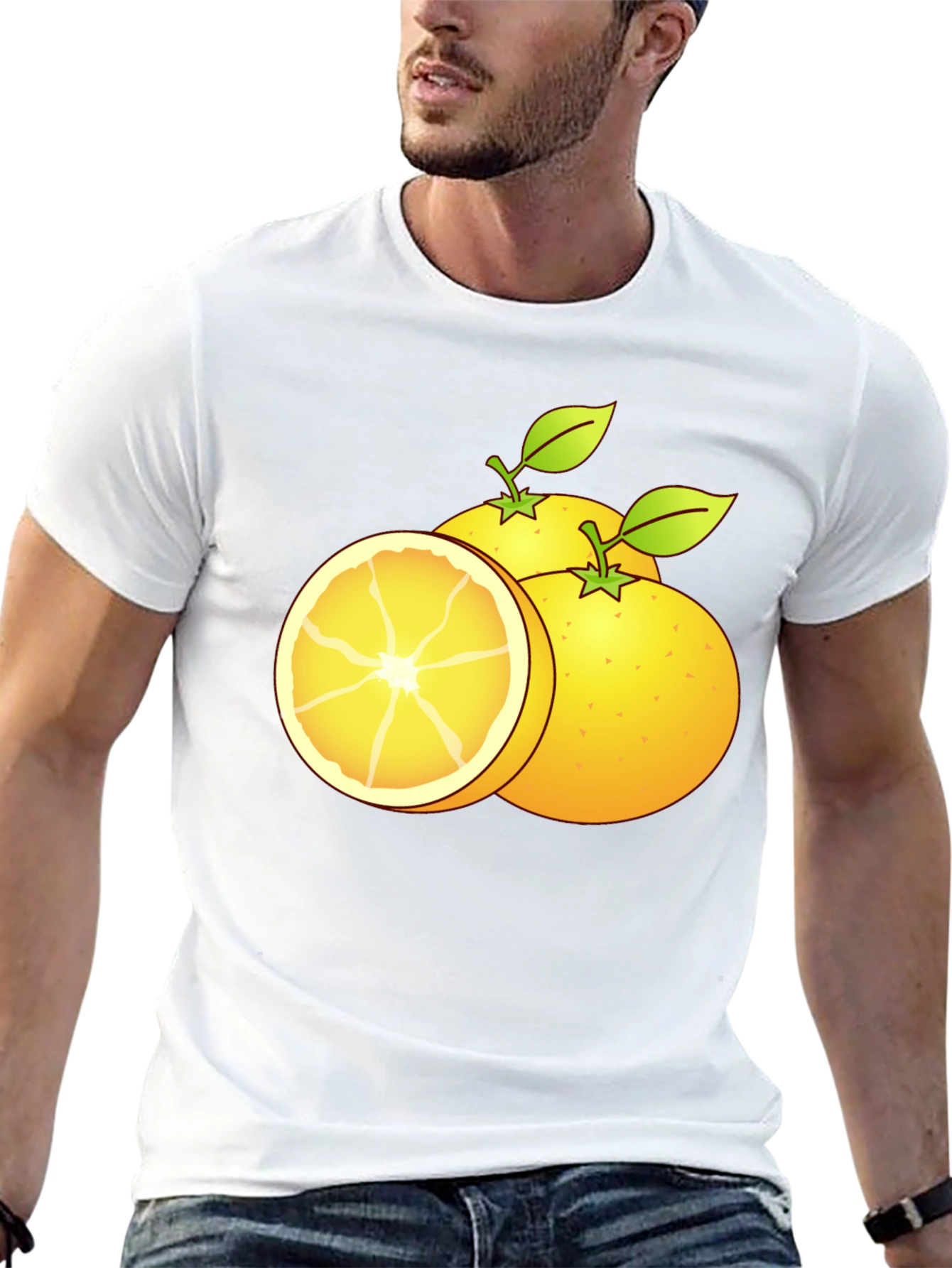 Citrus Fruit Graphic T-Shirt - Black Cotton Tee