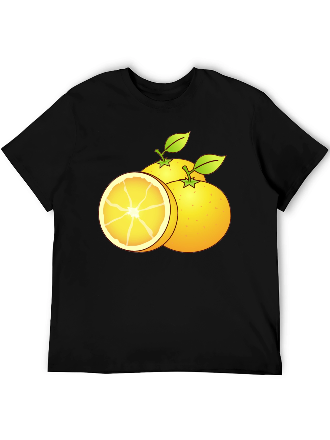 Citrus Fruit Graphic T-Shirt - Black Cotton Tee