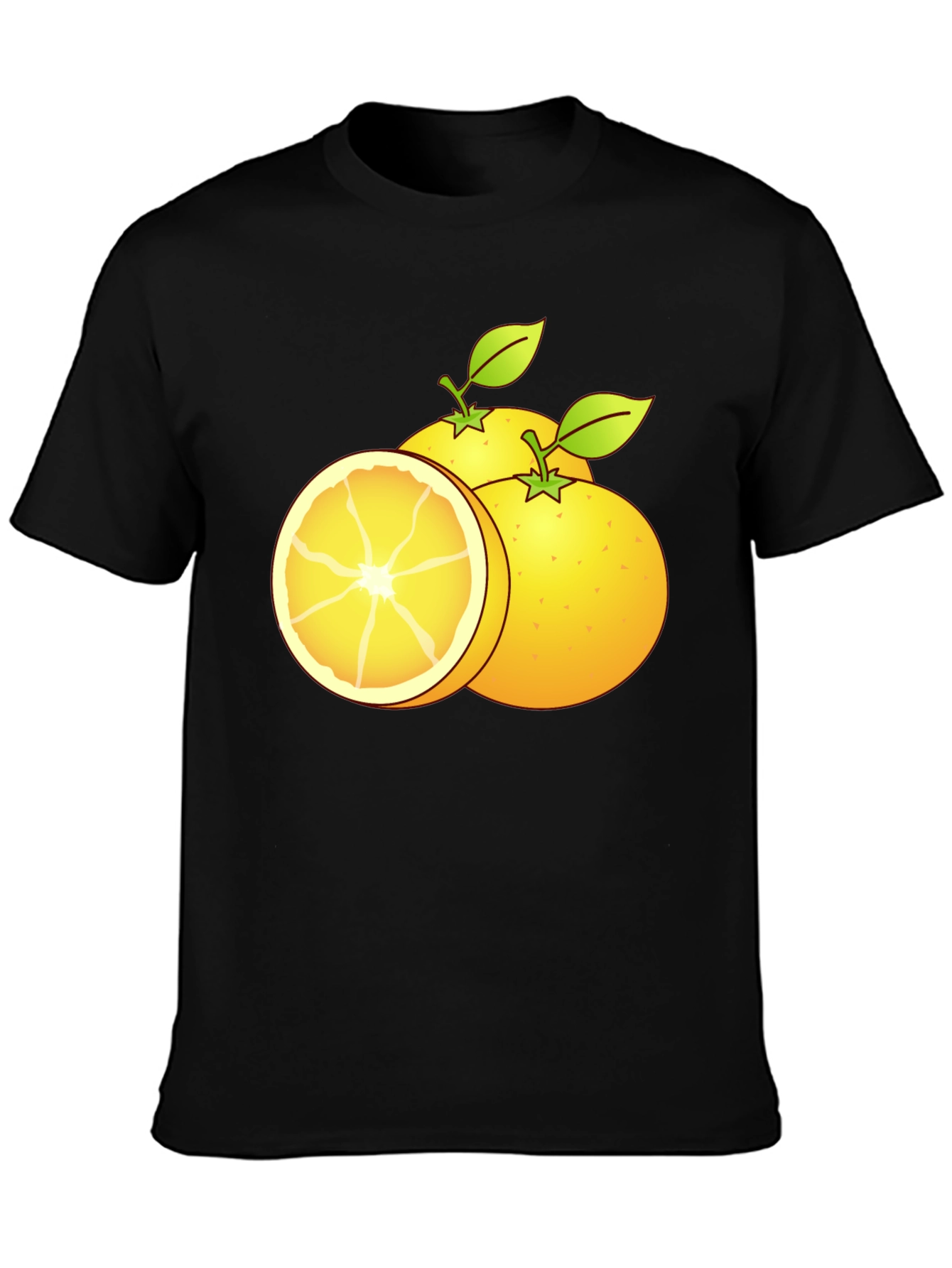 Citrus Fruit Graphic T-Shirt - Black Cotton Tee