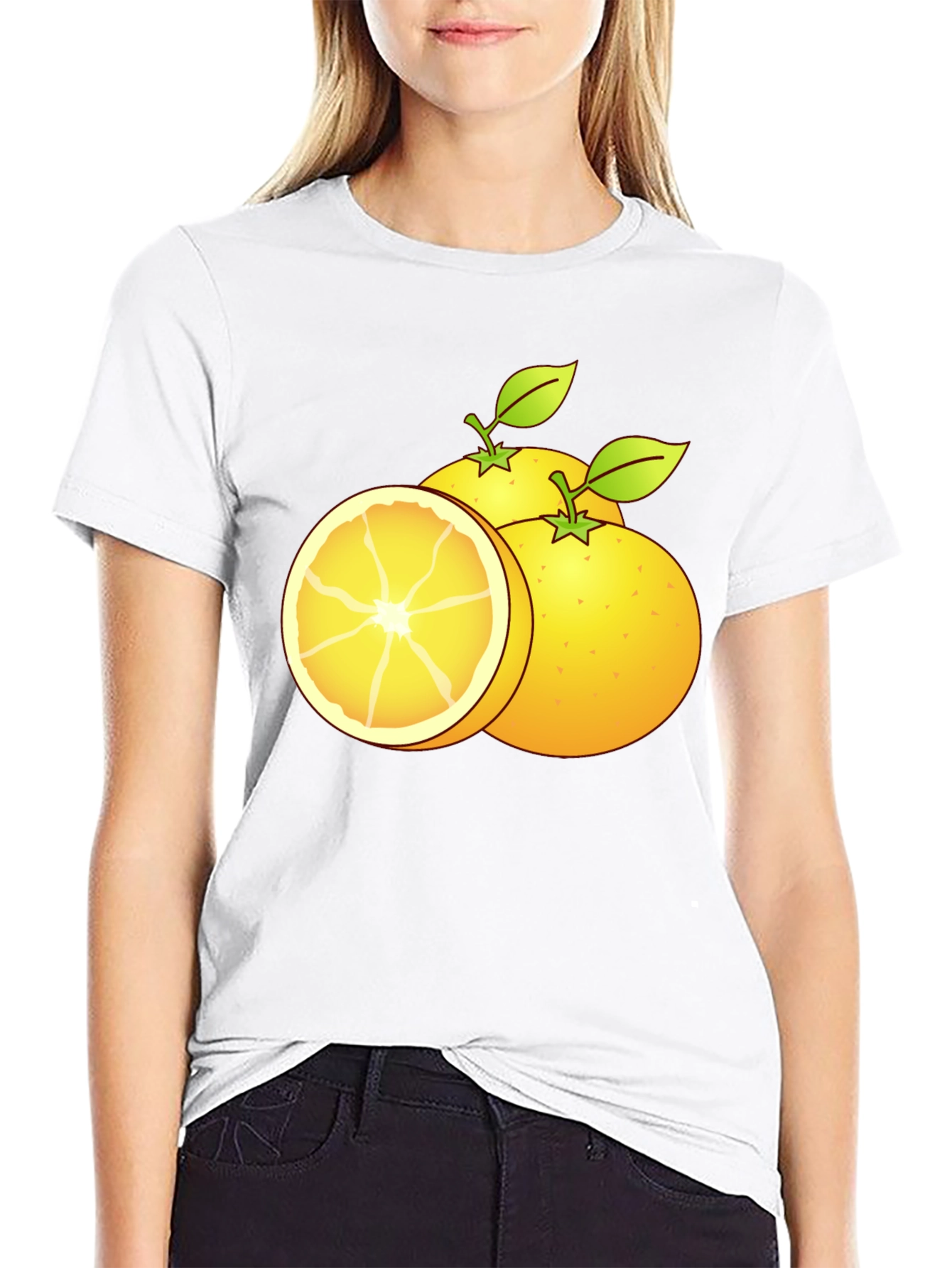 Citrus Fruit Graphic T-Shirt - Black Cotton Tee