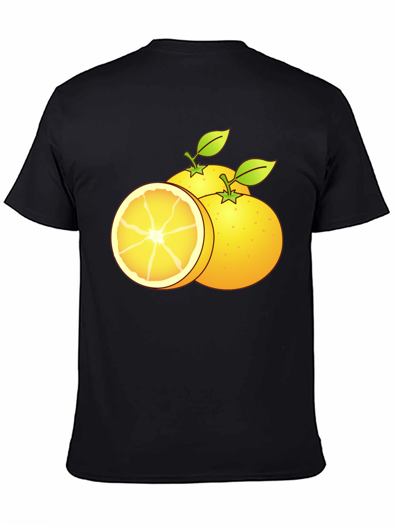 Citrus Fruit Graphic T-Shirt - Black Cotton Tee