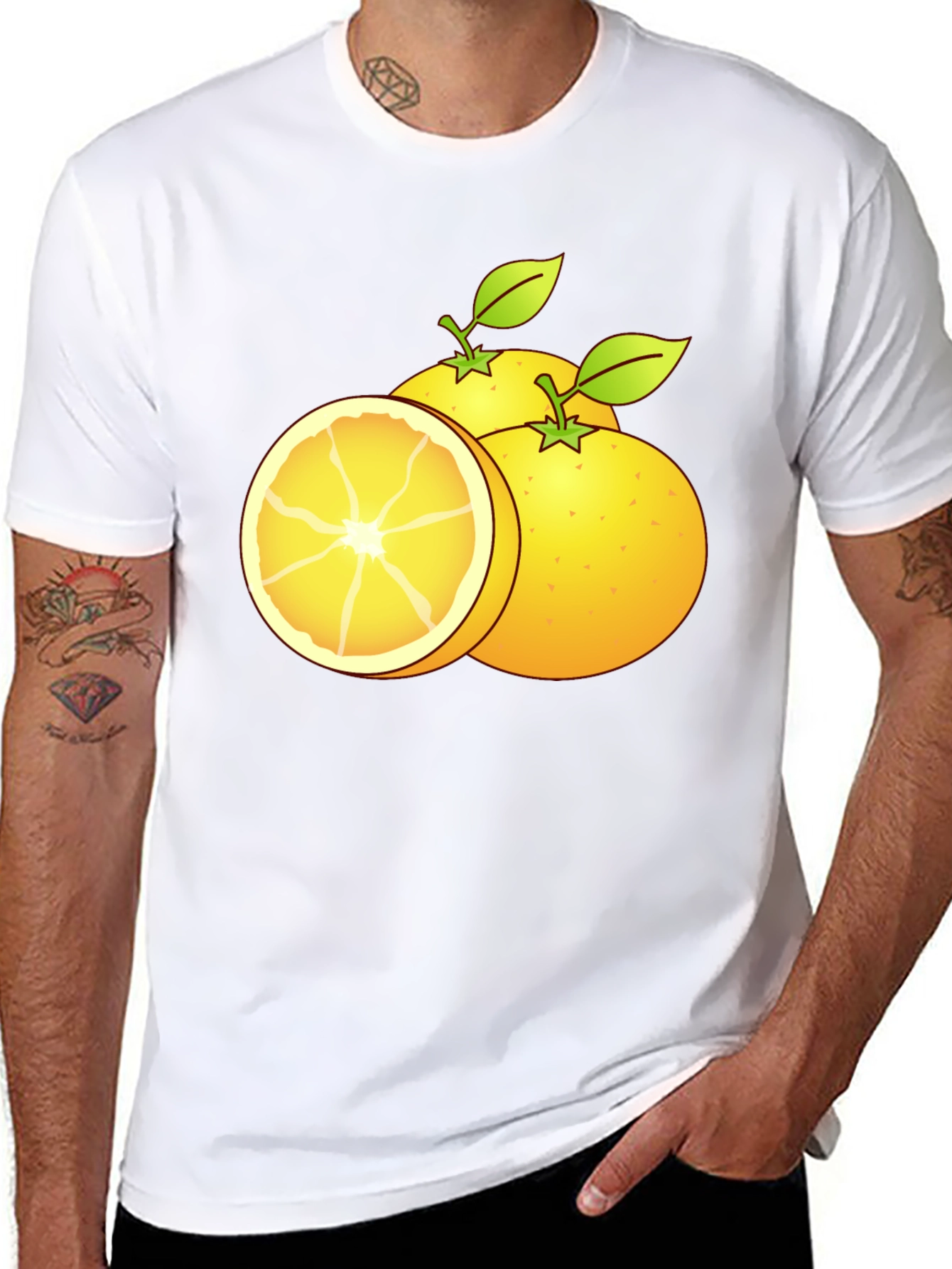 Citrus Fruit Graphic T-Shirt - Black Cotton Tee