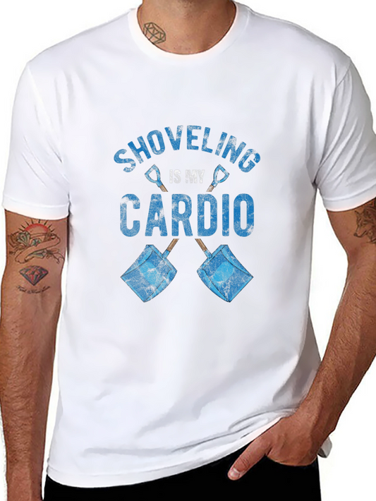 Shoveling is My Cardio Graphic Tee - Black