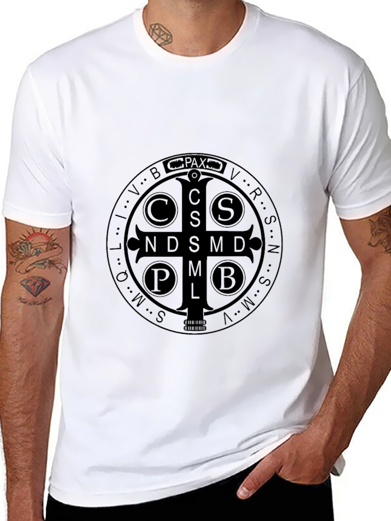 Benedictine Cross T-Shirt - Black
