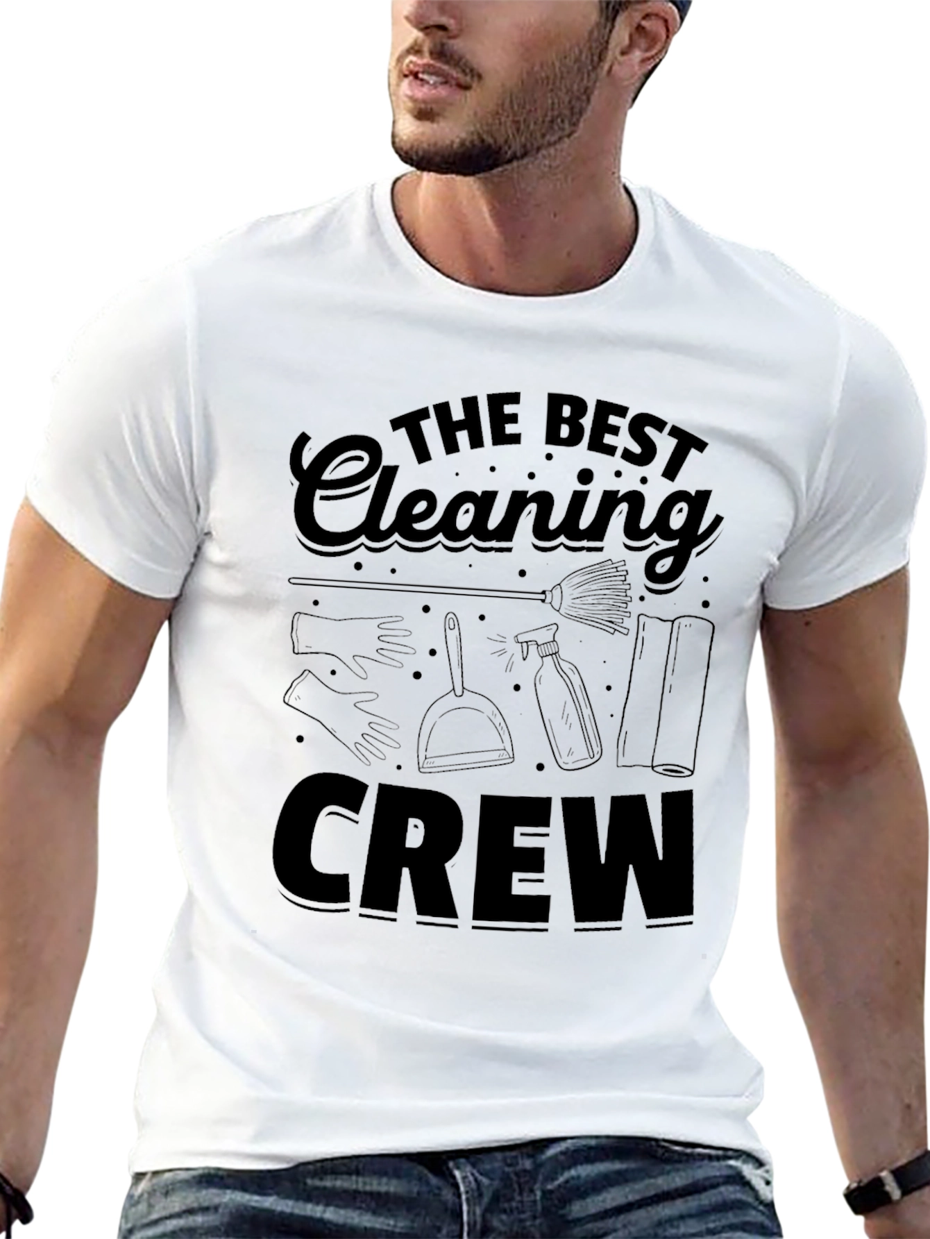 The Best Cleaning Crew T-Shirt - Black Graphic Tee