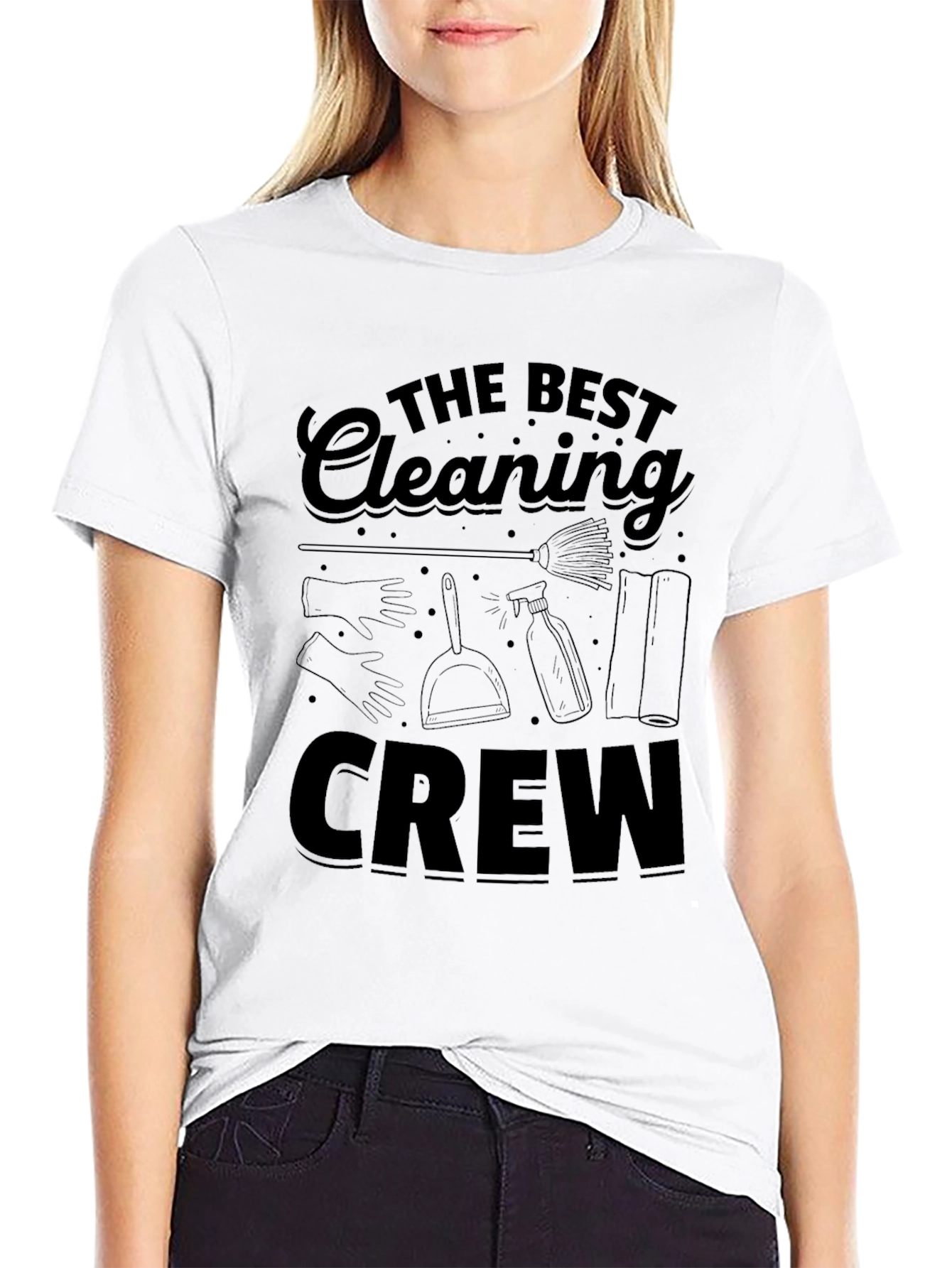 The Best Cleaning Crew T-Shirt - Black Graphic Tee