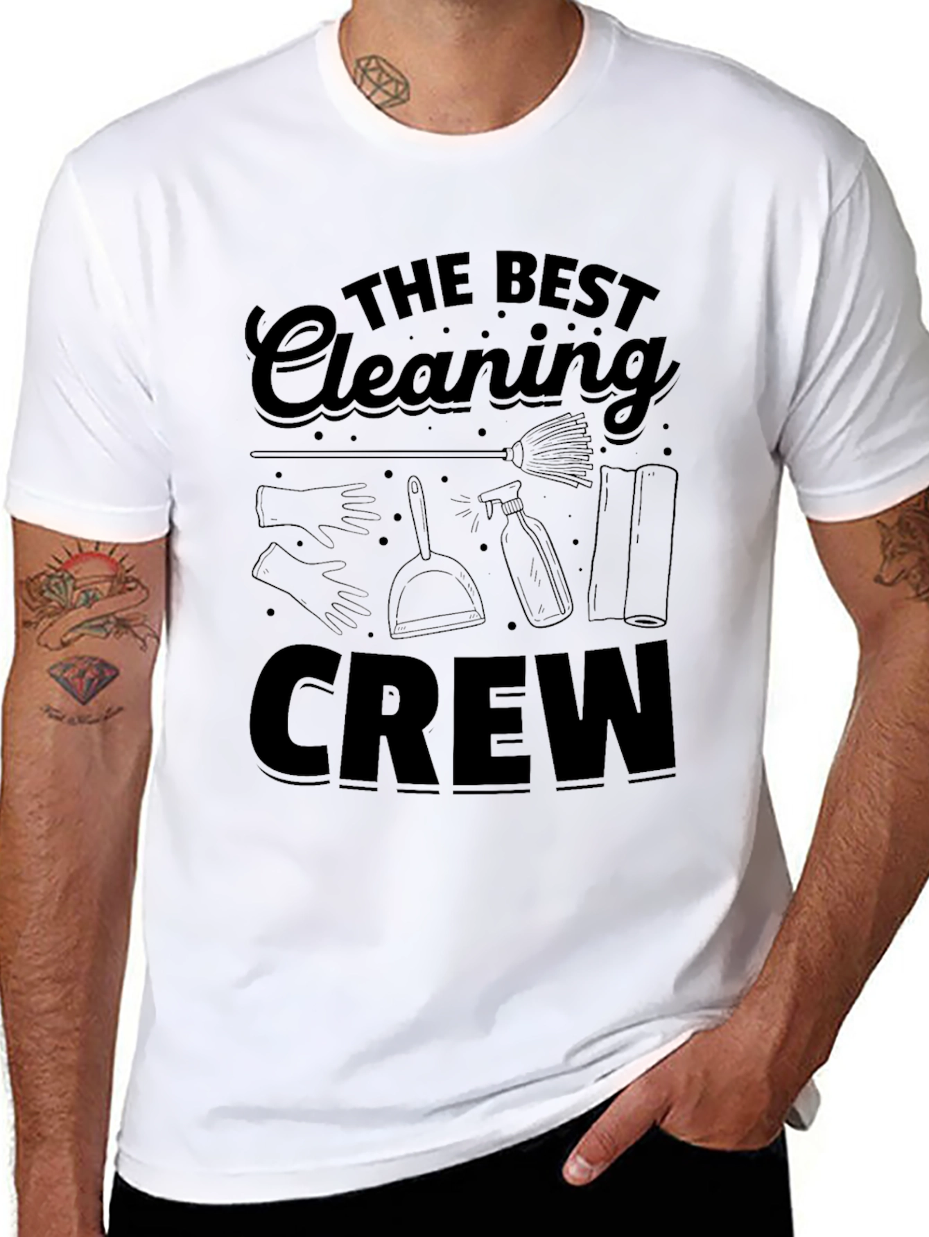 The Best Cleaning Crew T-Shirt - Black Graphic Tee