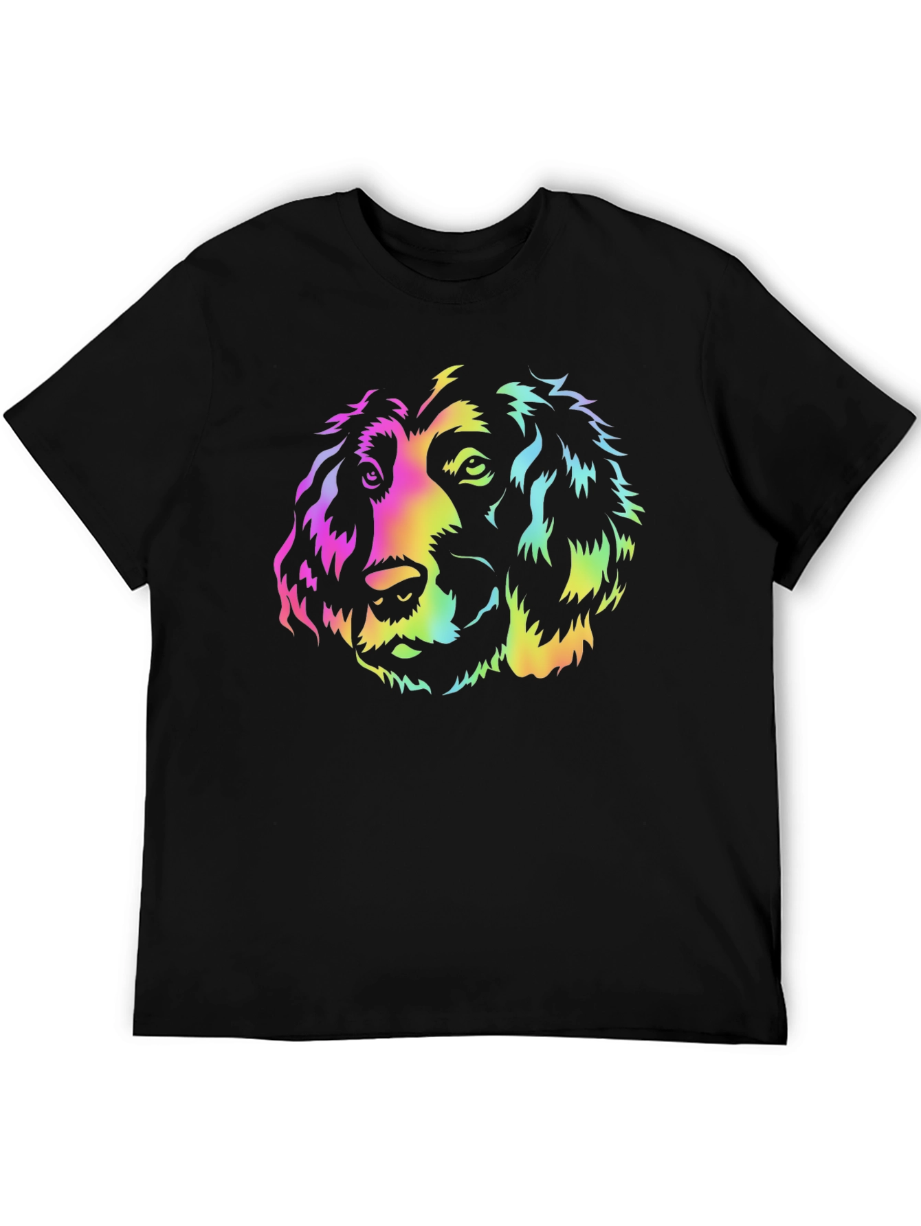Rainbow Dog Graphic Black T-Shirt