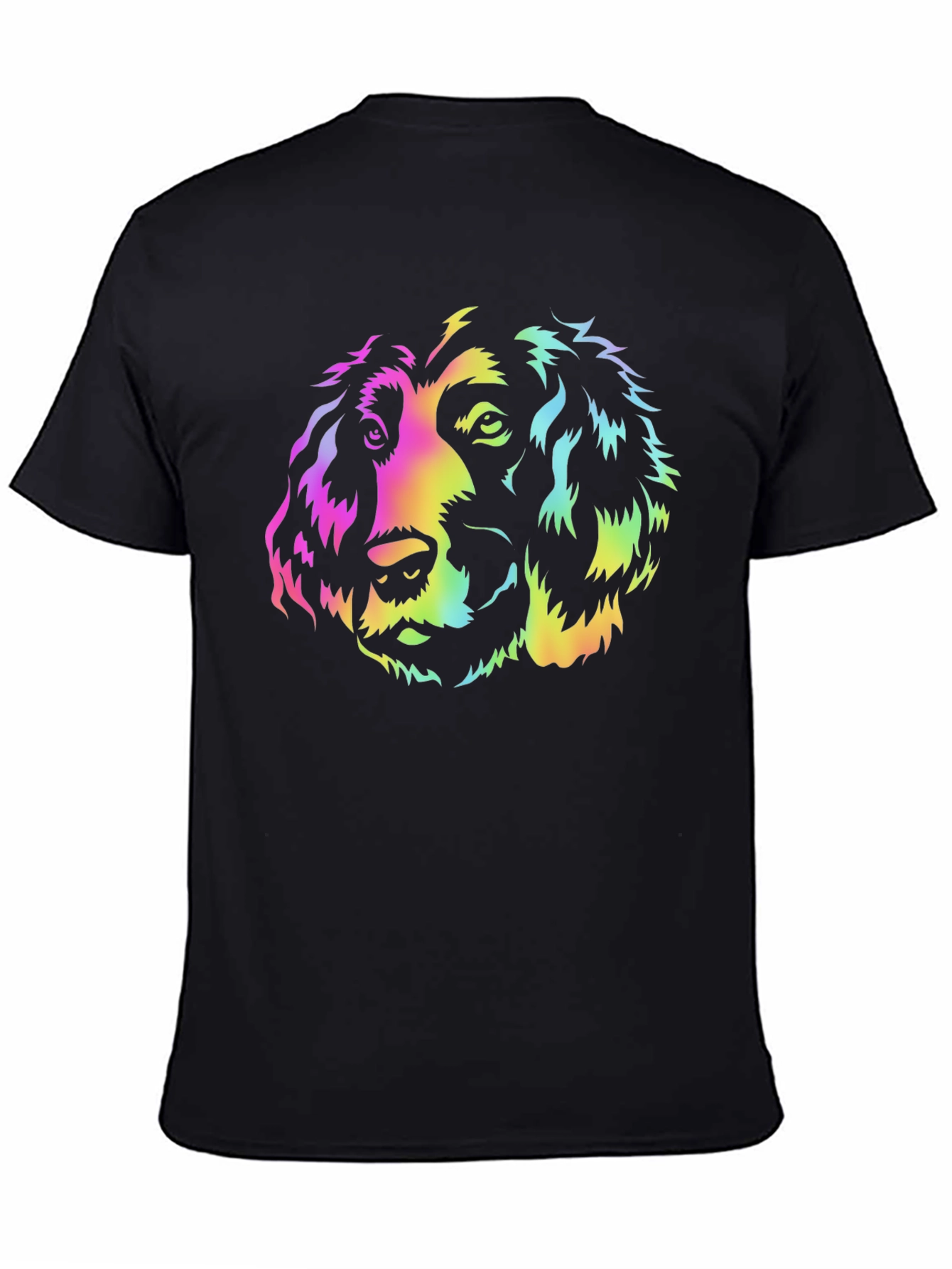 Rainbow Dog Graphic Black T-Shirt