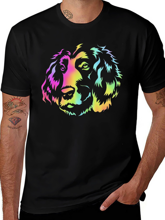 Rainbow Dog Graphic Black T-Shirt