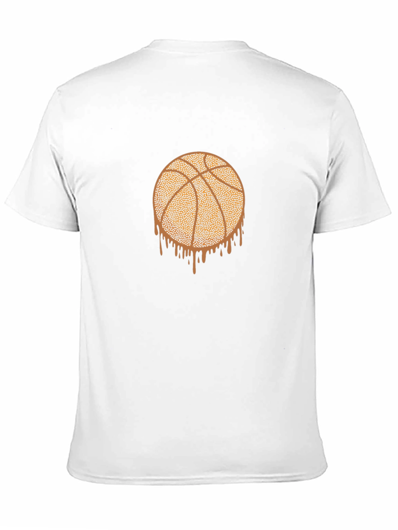 Dripping Basketball Graphic Tee - Black Cotton T-Shirt