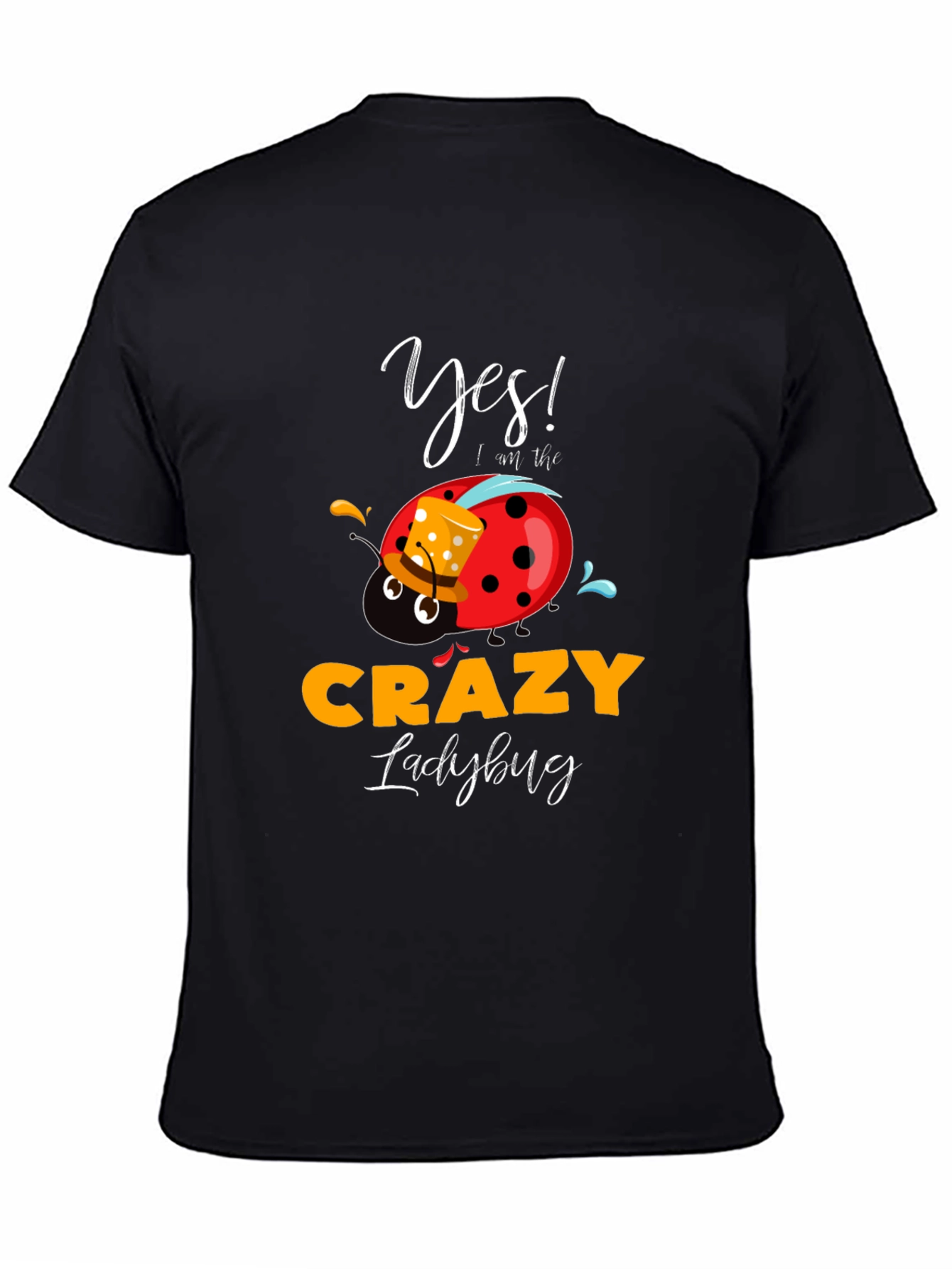 Crazy Ladybug Graphic T-Shirt Funny Novelty Tee