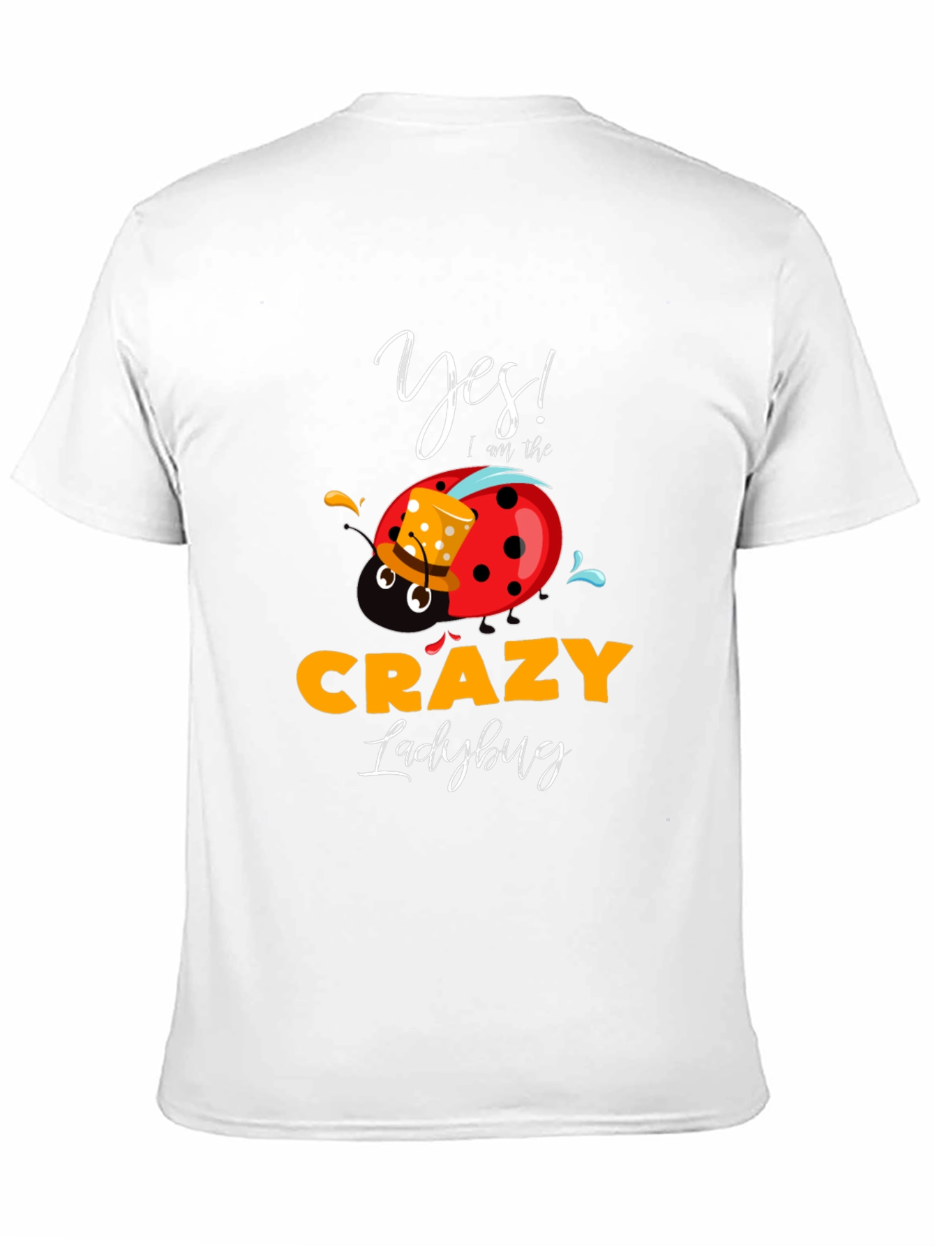 Crazy Ladybug Graphic T-Shirt Funny Novelty Tee