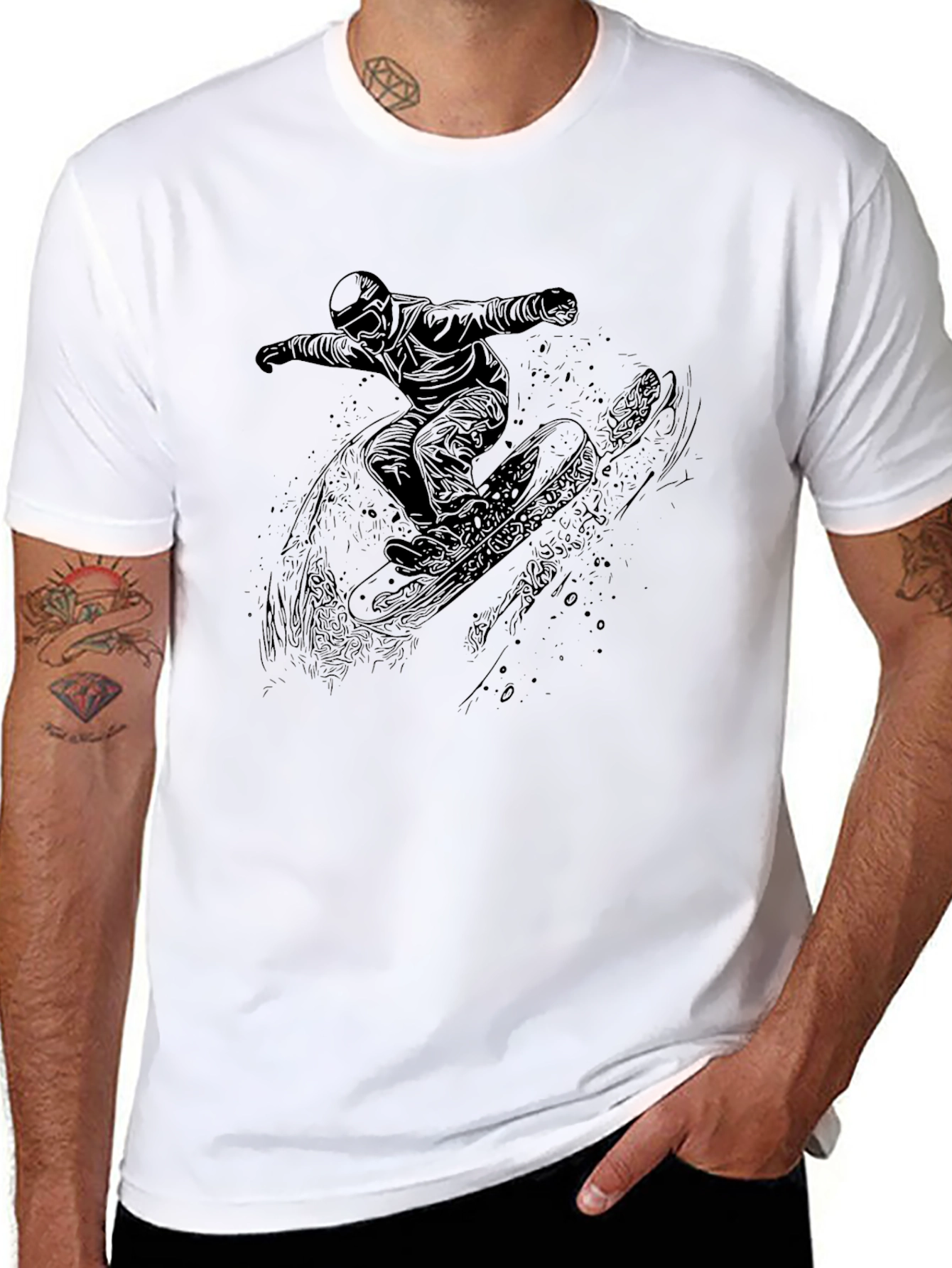 Black Snowboarder Graphic Tee - Ride in Style