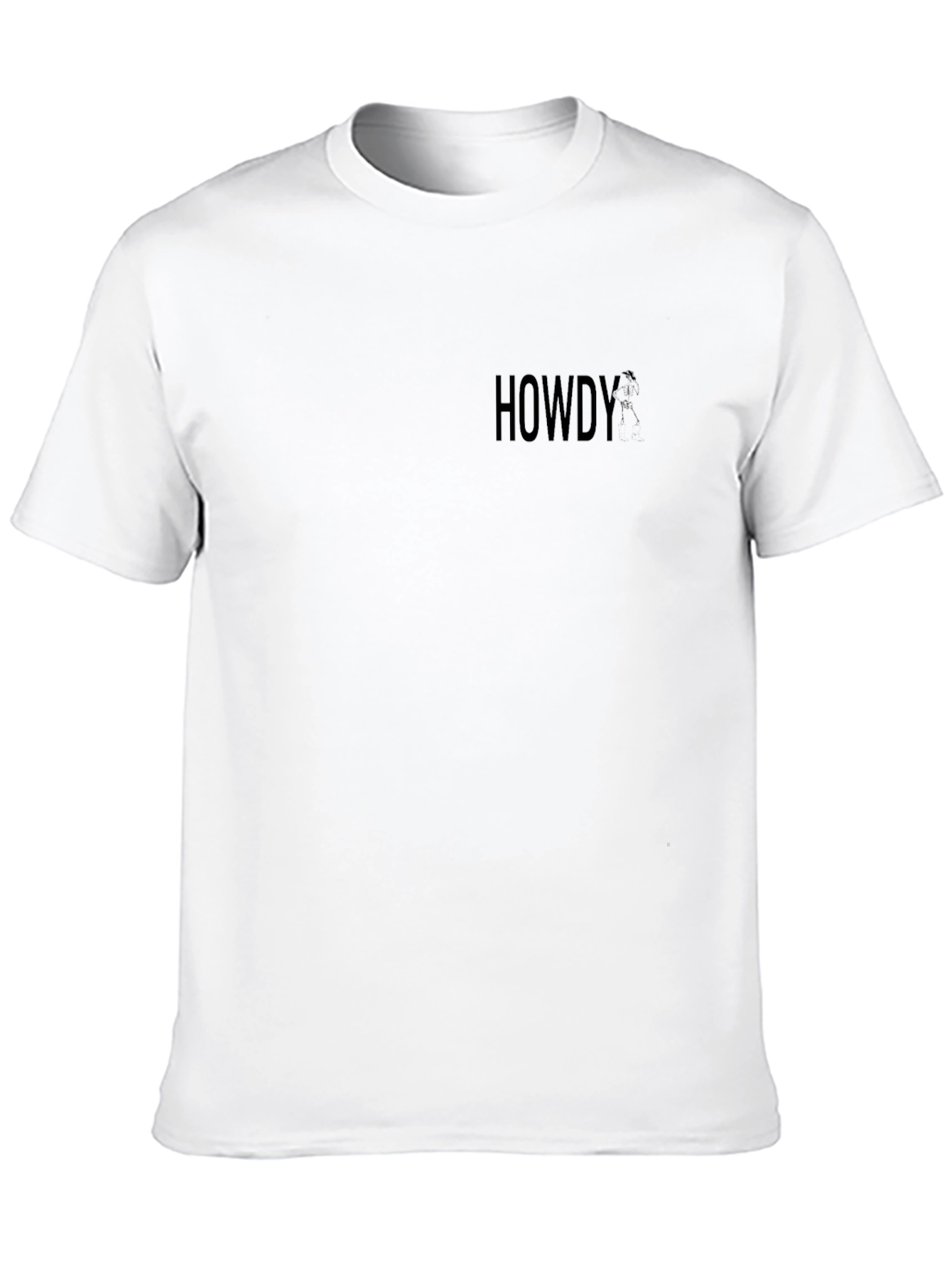 Mens Black Howdy Crew Neck T-Shirt