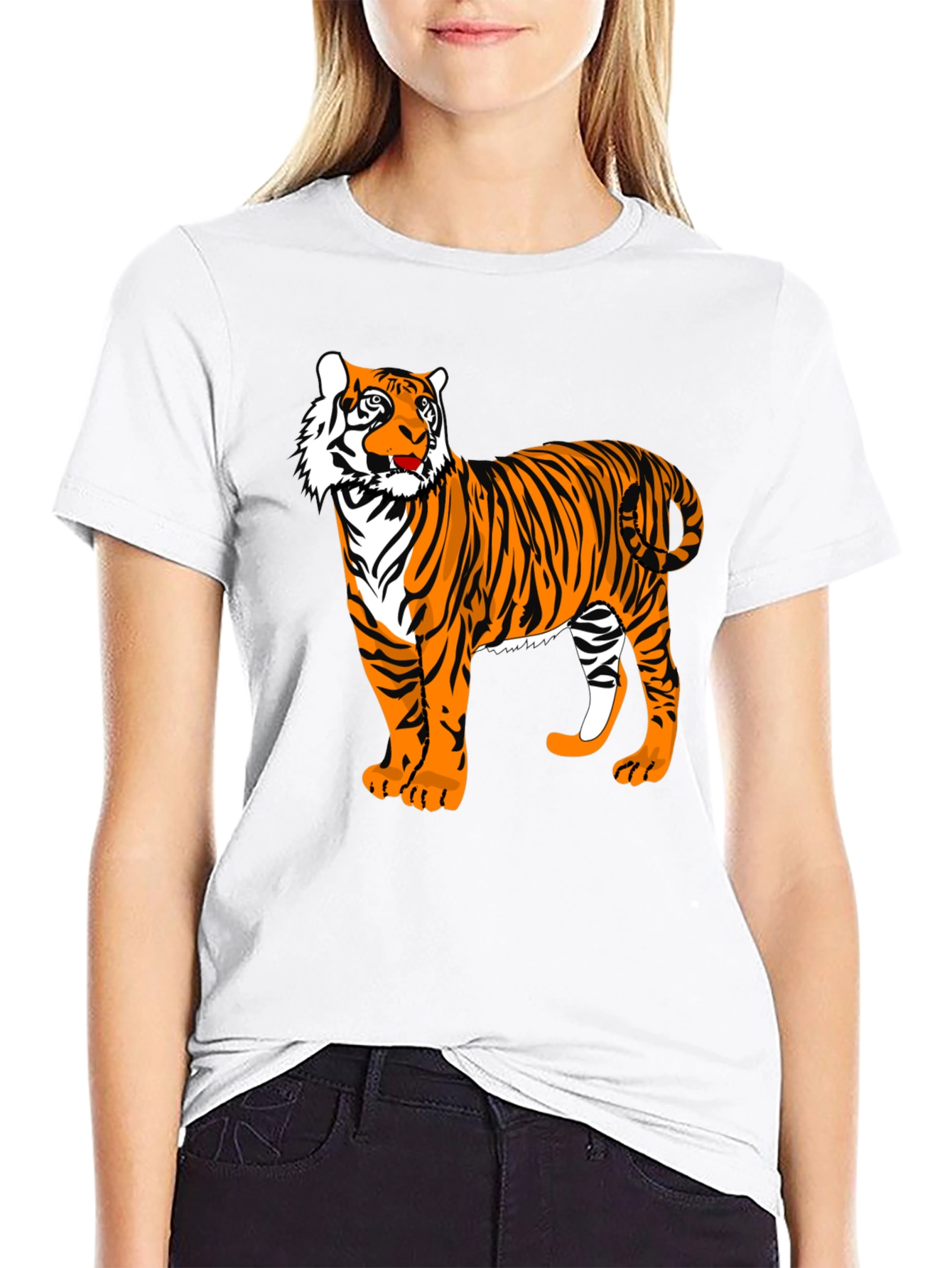 Tiger Graphic Tee - Bold Black Animal Print Shirt