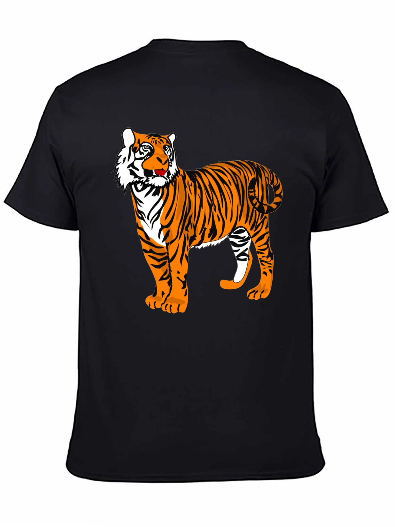 Tiger Graphic Tee - Bold Black Animal Print Shirt