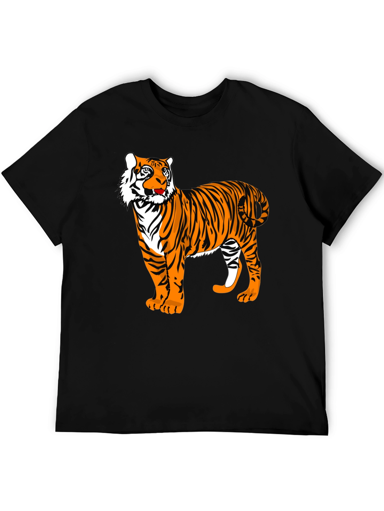 Tiger Graphic Tee - Bold Black Animal Print Shirt