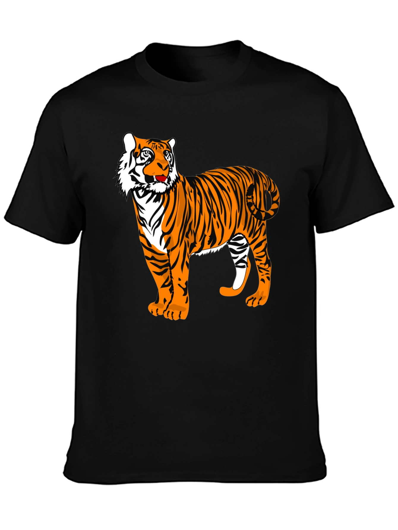 Tiger Graphic Tee - Bold Black Animal Print Shirt