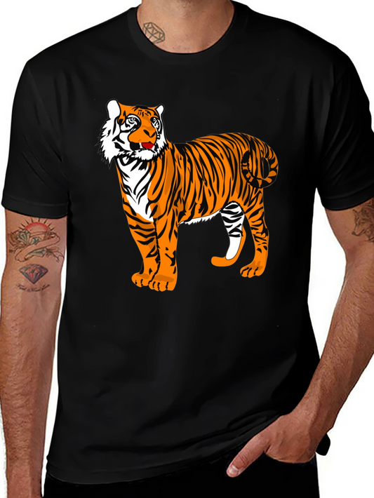 Tiger Graphic Tee - Bold Black Animal Print Shirt