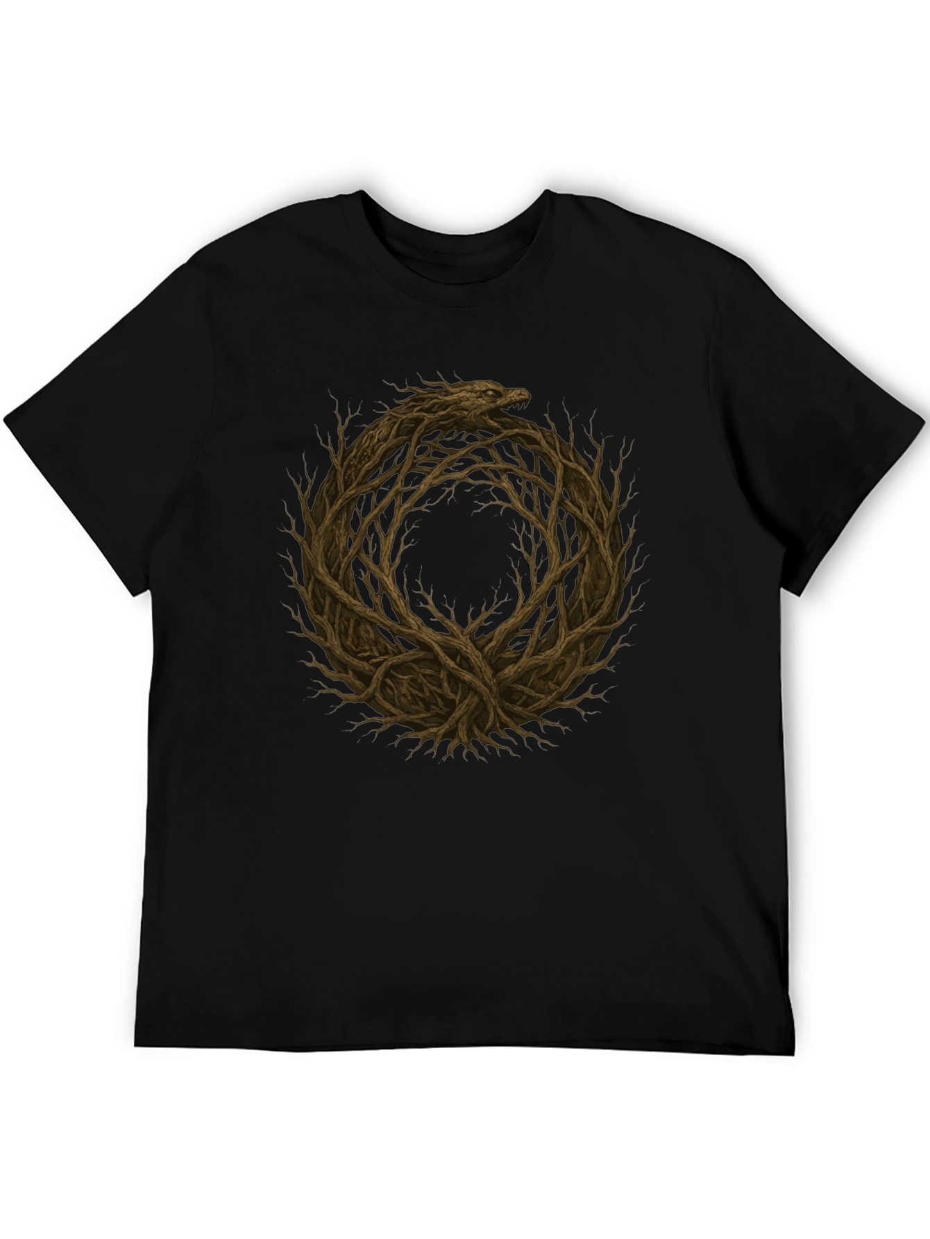 Ouroboros Tree Branch T-Shirt - Black