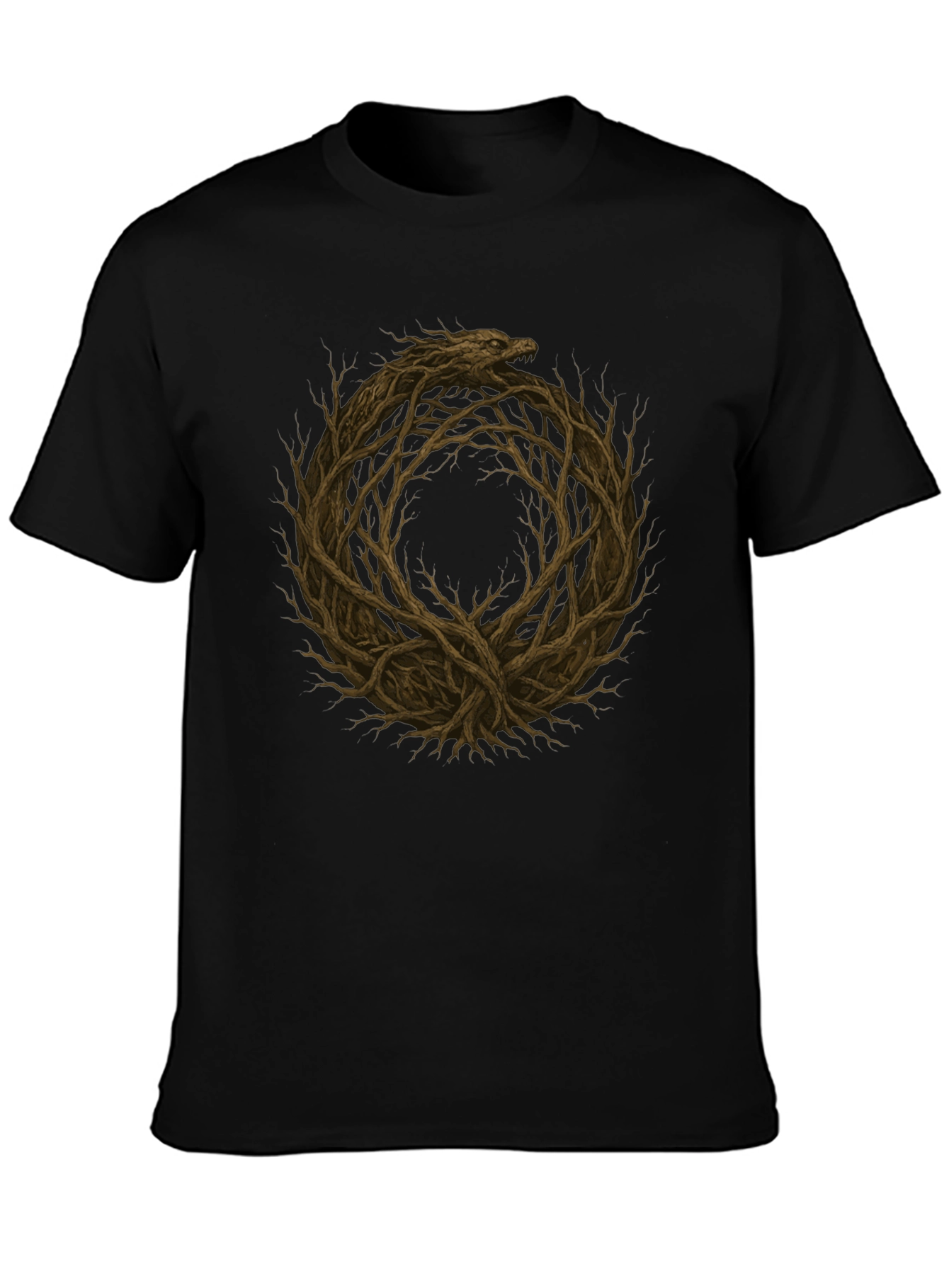 Ouroboros Tree Branch T-Shirt - Black