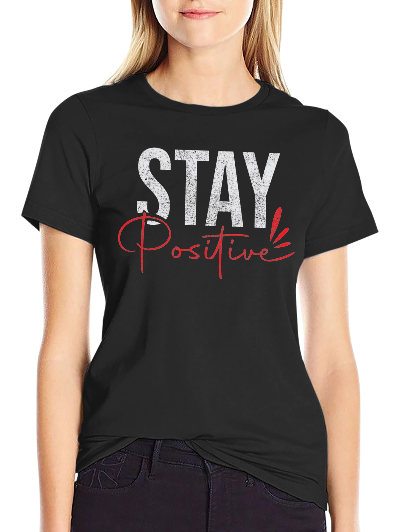 Stay Positive Graphic Tee - Trendy Mens T-Shirt